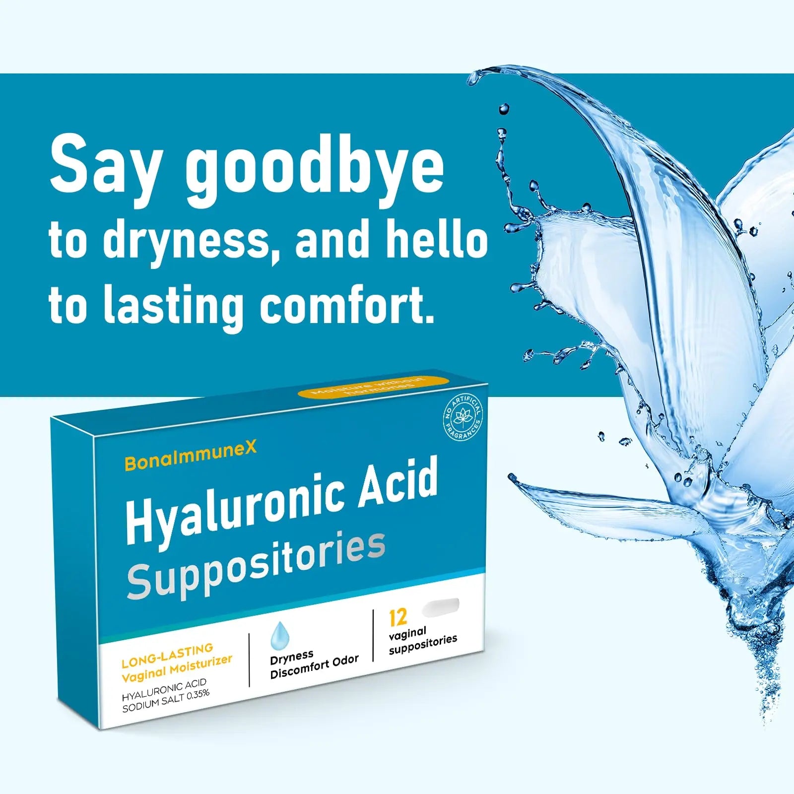 Peralpow Hyaluronic Acid Vaginal Suppositories 10 mg for Women | Vaginal Moisturizer for Dryness, Itching & Irritation | Menopause & Intimate Care with Coconut Fatty Acids | Estrogen Free, 12 Count Peralpow Au supplements