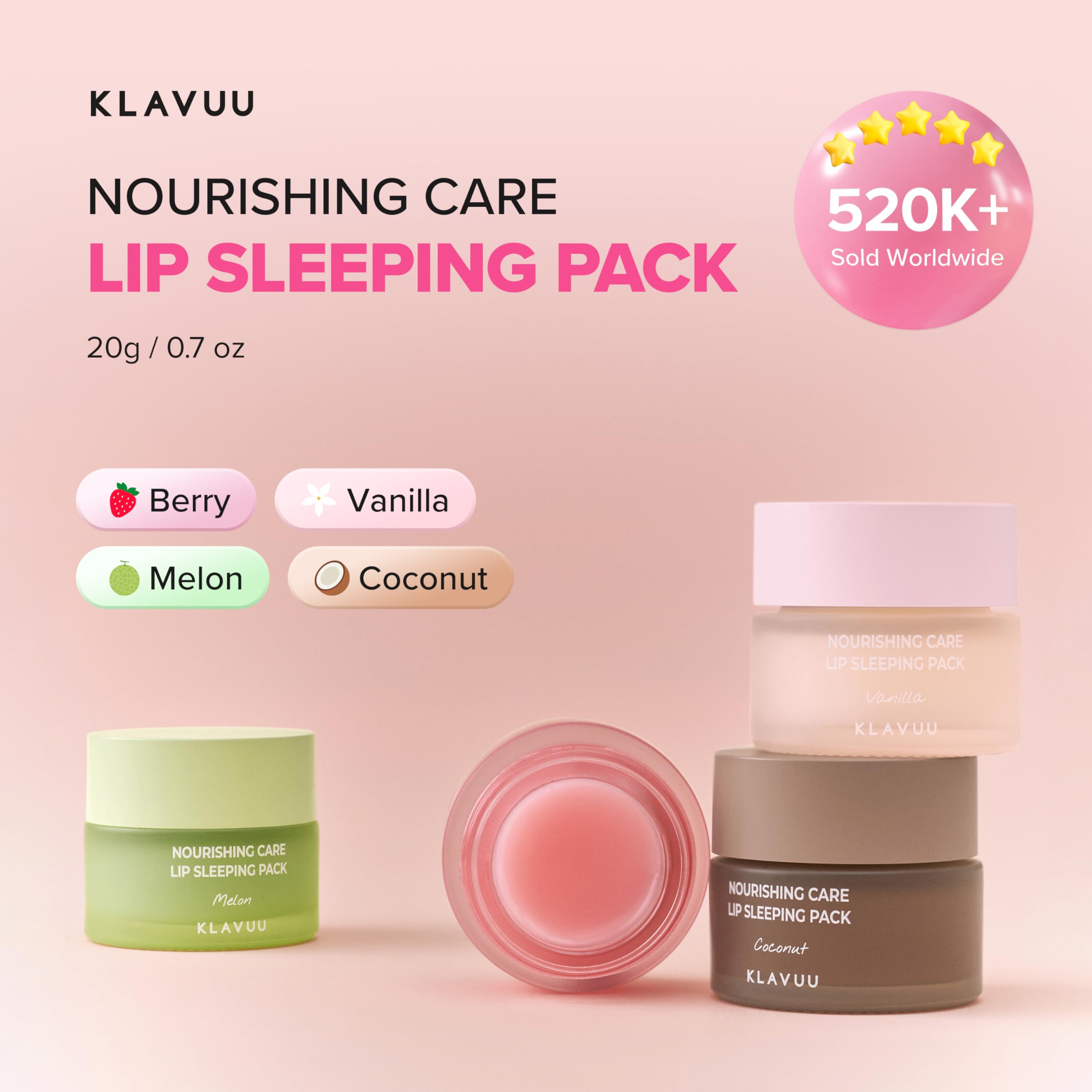 Klavuu Lip Mask Sleeping Pack (0.7oz) – Overnight Deep Hydrating Korean Lip Balm Treatment for Very Dry, Chapped Lips | Lip Lightening & Plumping with Instant Hydration | Gentle Exfoliating (Berry) KLAVUU Au supplements
