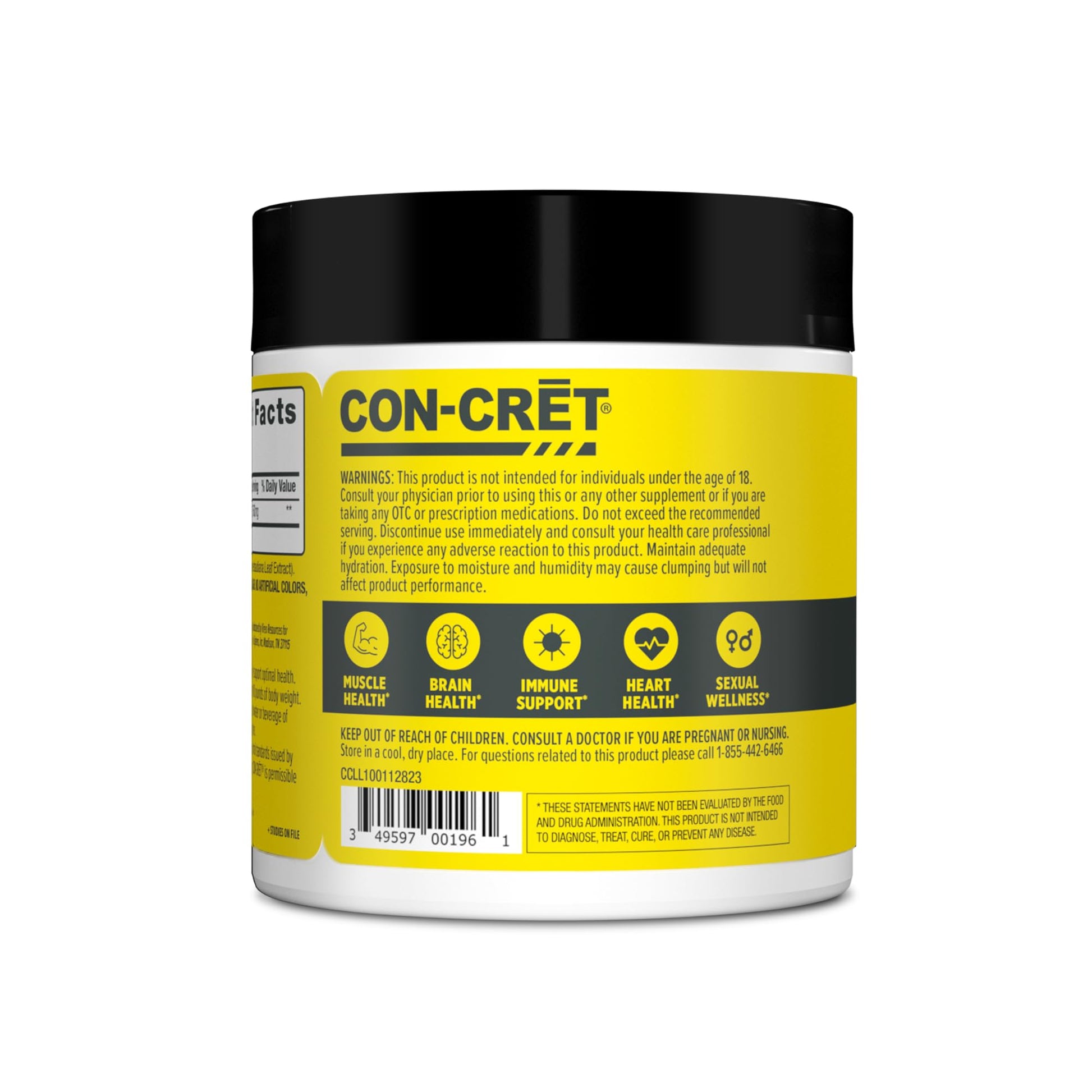 CON-CRET Creatine HCl Powder | Muscle, Cognitive, Cellular Energy Support | No Bloating or Cramps | USA Made & NSF Certified | Raspberry (100 Serving) CON-CRET Au supplements