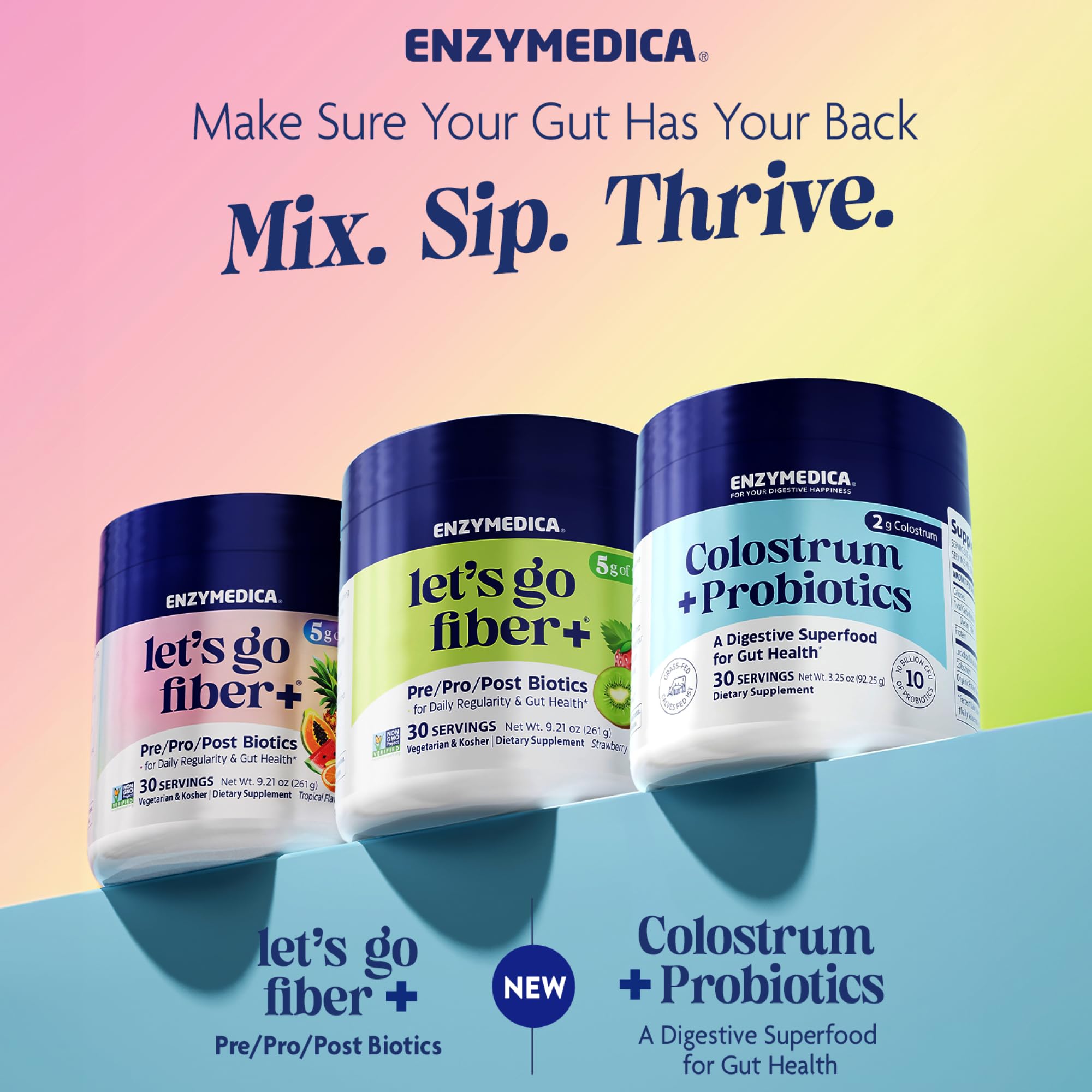 Enzymedica Colostrum + Probiotics Powder Supplement - Grass Fed Bovine Colostrum for Women & Men, Peptide & Lactoferrin Support, Promotes Hair, Skin, Nails, Immune & Gut Health, Gluten Free - 3.25 oz Enzymedica Au supplements