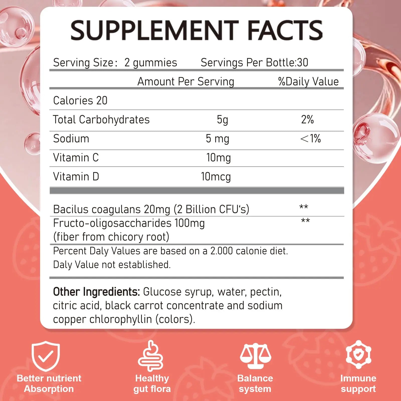 Vikaywoo Probiotic Fiber Gummies for Adults, No Sugar Added Strawberry Flavor– 2 Billion CFUs –Vitamin C,Vitamin D–Digestive Health & Regularity Support(120 Count) Vikaywoo Au supplements
