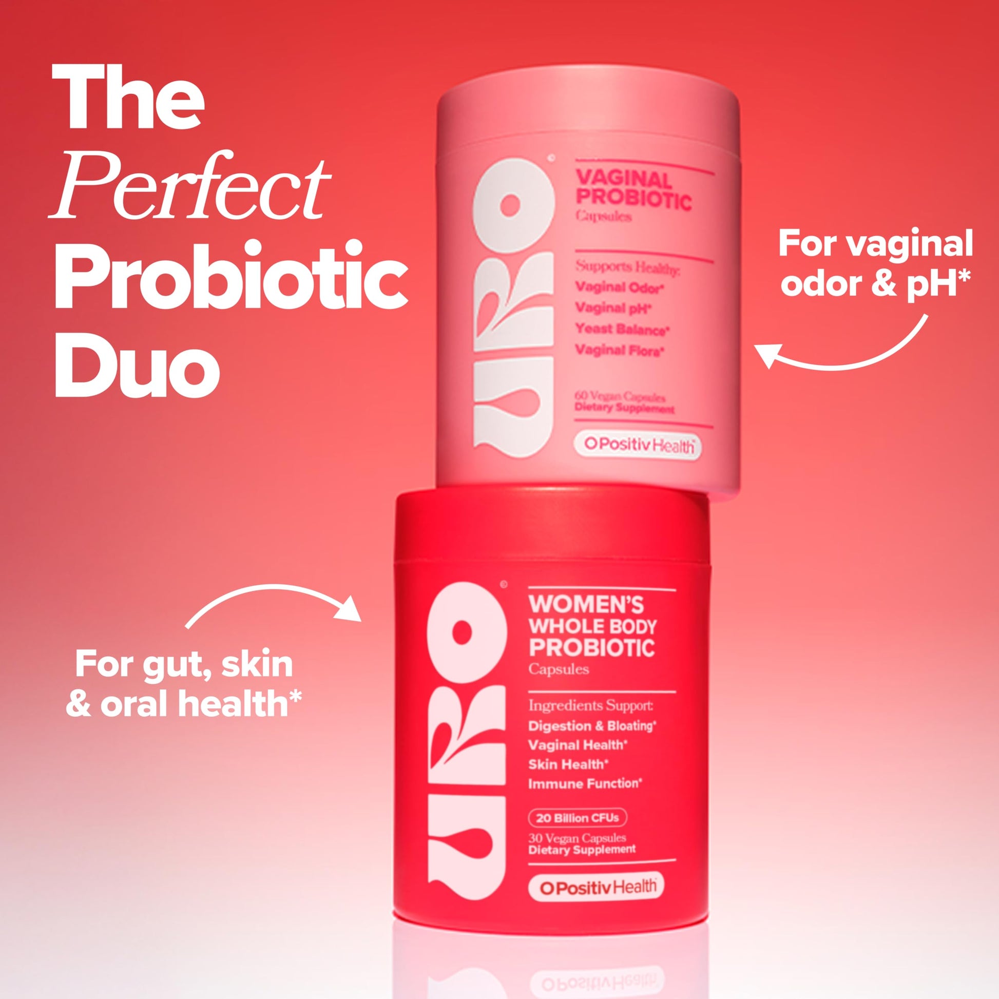 O Positiv URO Women’s Probiotic – All-in-one Probiotic for Women - Vaginal, Gut, Skin, and Oral Microbiome Health – 20B+ CFUs, Licorice Root, Dandelion – Non-GMO, Vegan, Gluten-Free – 30 Capsules O Positiv Au supplements