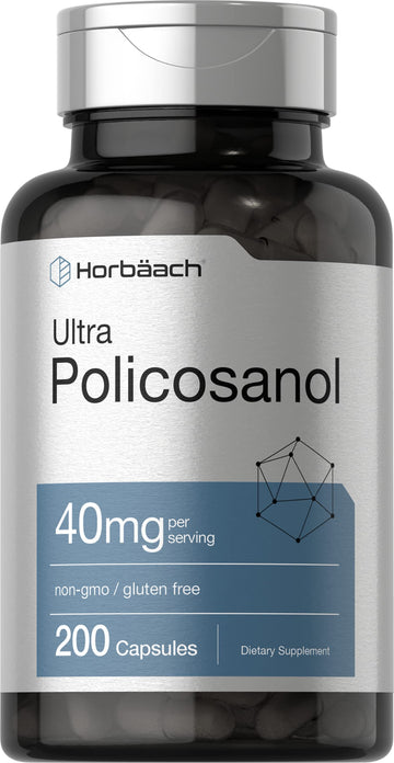 Policosanol 40mg | 200 Capsules | Non-GMO and Gluten Free | by Horbaach Horbäach Au supplements