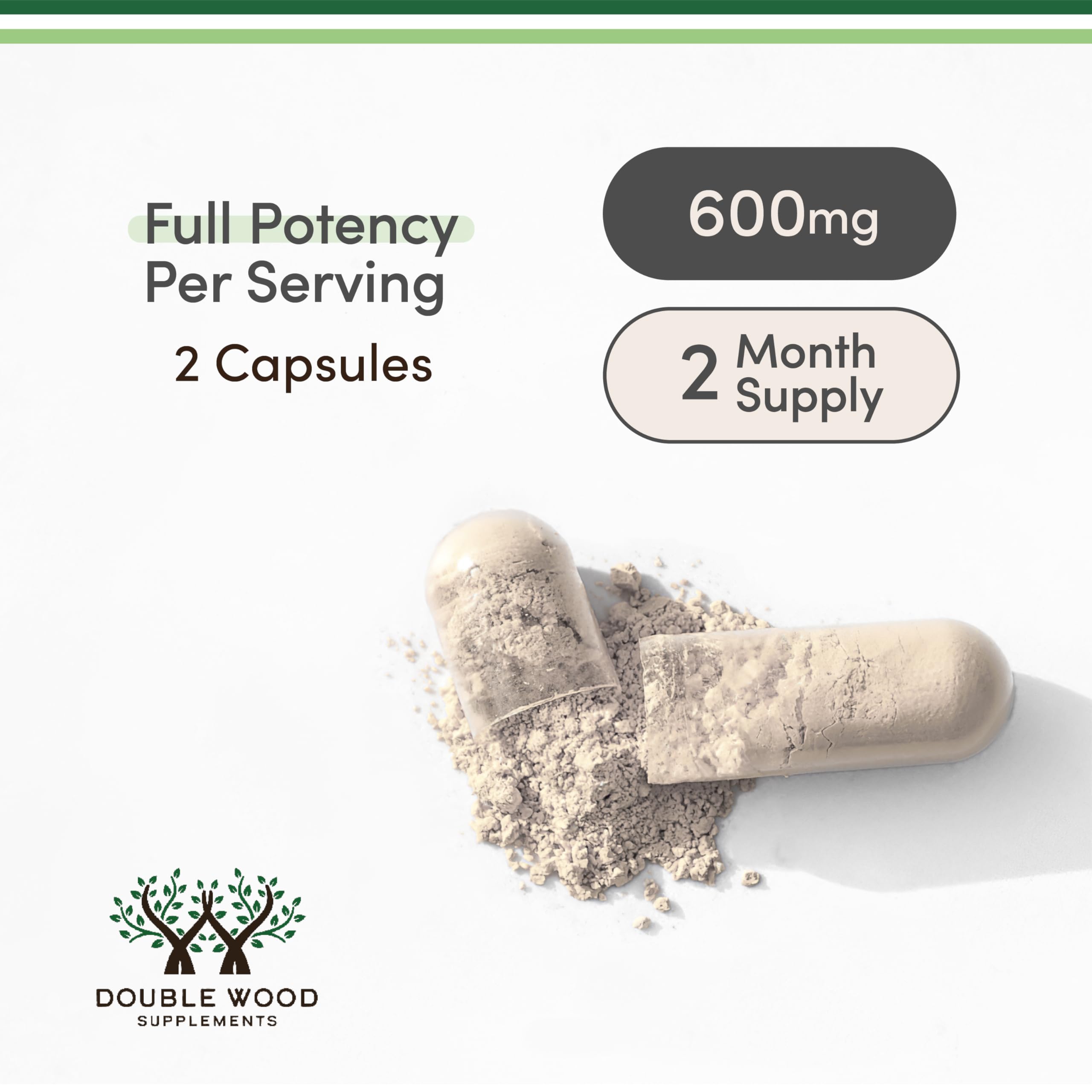 Double Wood Supplements Ashwagandha KSM 66 Organic and Clinically Studied Extract (600mg Per Serving, 120 Capsules, 60 Servings) Adaptogen Cortisol Manager for Women and Men Double Wood Supplements Au supplements