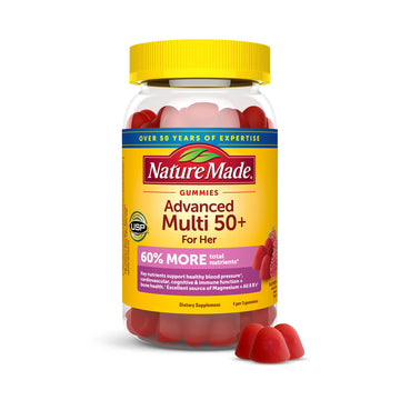 Nature Made Advanced Multivitamin Gummies 50 + for Her, Womens Multivitamins Gummies with Magnesium Citrate, Vitamin D3, Zinc