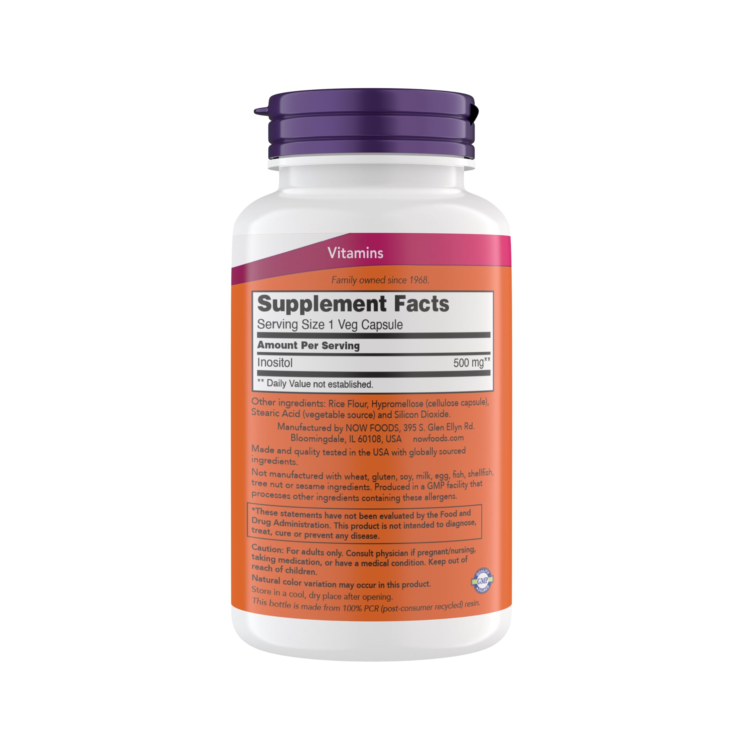 Now Foods Inositol 500 mg, Superior Myo Inositol Form, for Healthy Membrane Function Now Foods Au supplements