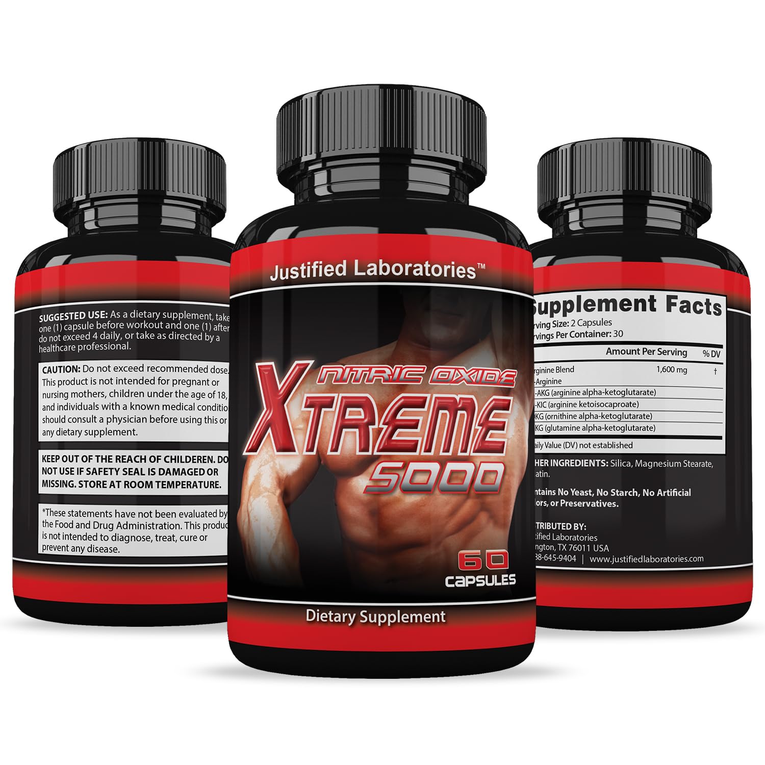 Nitric Oxide Xtreme 5000 Advanced Men's Heath Formula 60 Capsules Justified Laboratories Au supplements