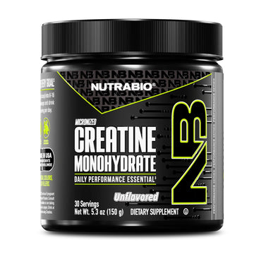 NutraBio Pure Micronized Creatine Monohydrate Powder Supplement, Unflavored, (150 g) - Supports Bulk Muscle Energy, Recovery, and Strength - HPLC Tested Creatine Powder Supplement for Men and Women