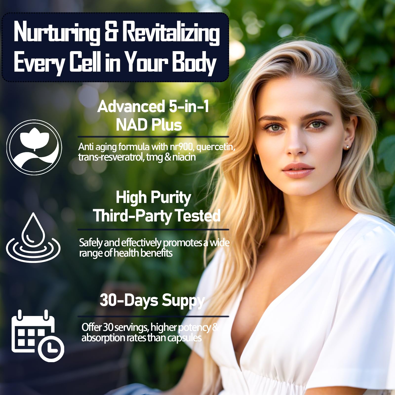 NAD Supplements for Women & Men, Liposomal NAD Nicotinamide Riboside Resveratrol 900mg w. B3 Vitamin Quercetin TMG, Liquid Resveratrol NAD Plus Supplement for Anti-Aging Energy Focus Longevity GLOVVUUP Au supplements