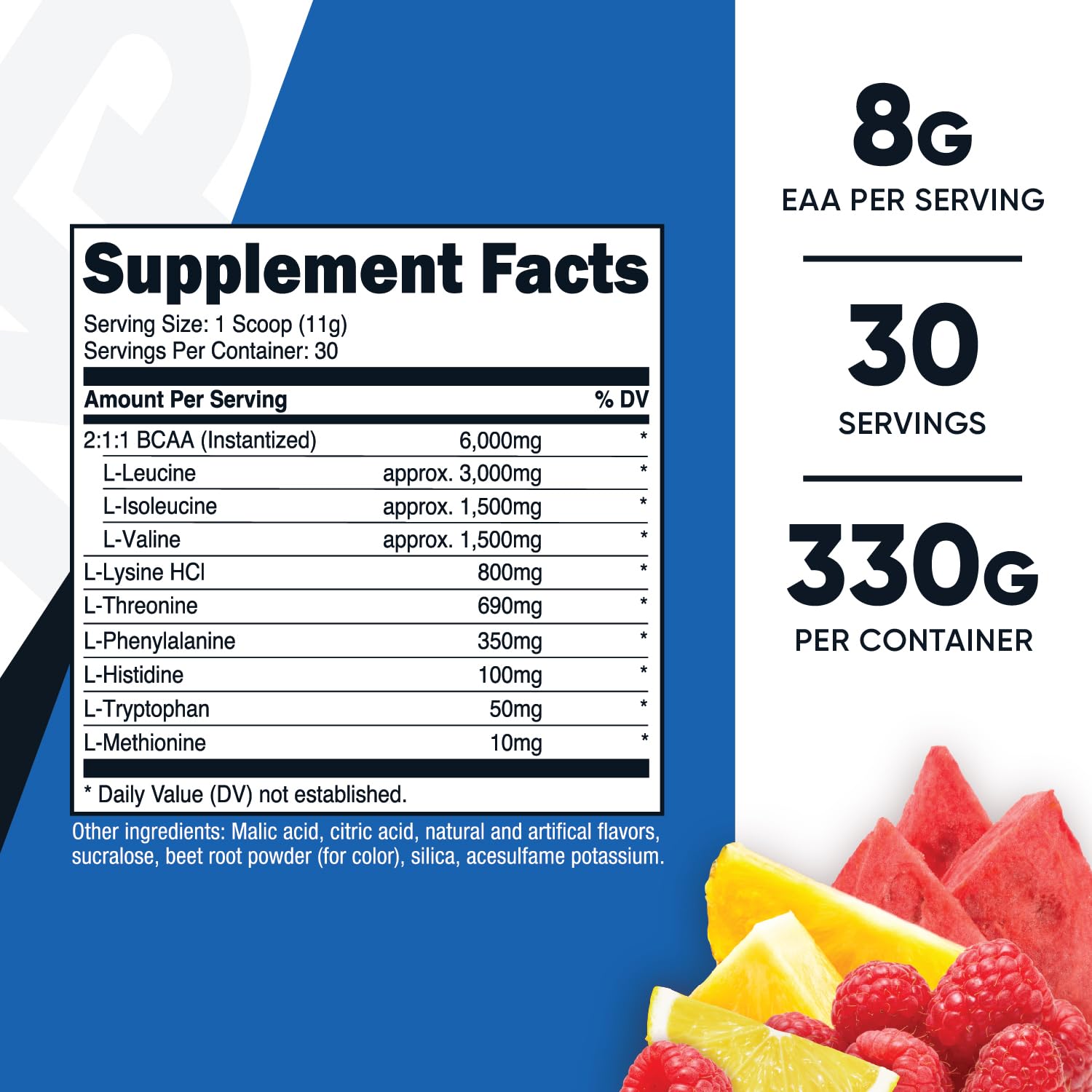 Nutricost EAA Powder 30 Servings (Fruit Punch) - Essential Amino Acids - Non-GMO, Gluten Free, Vegetarian Friendly Nutricost Au supplements