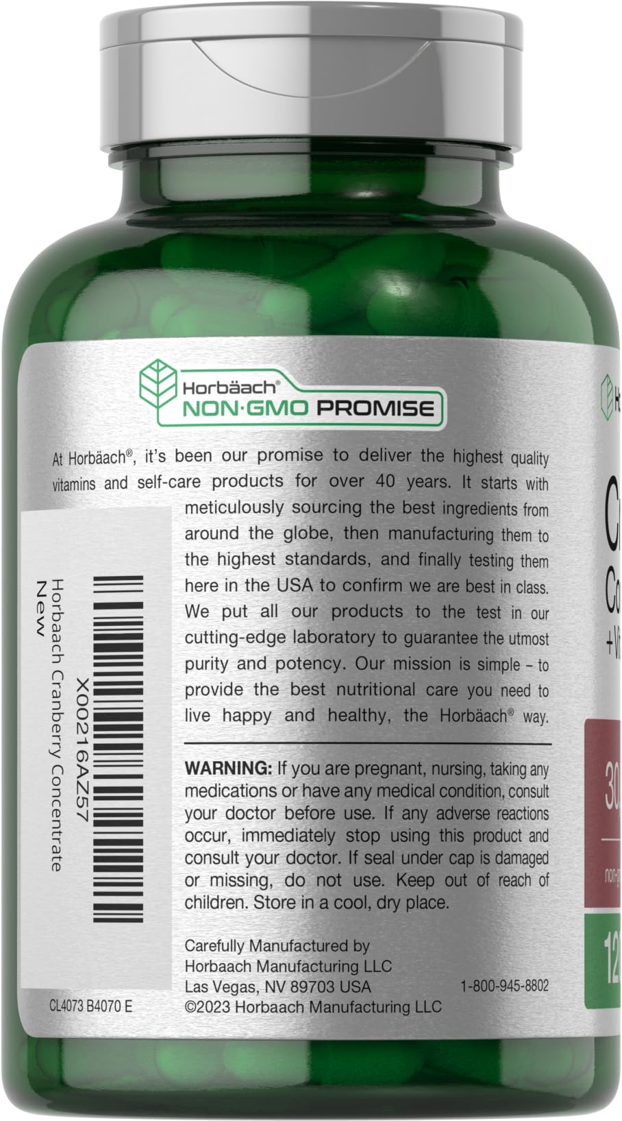 Cranberry Concentrate Extract Pills + Vitamin C | 30,000mg | 120 Capsules | Triple Strength Horbäach Au supplements