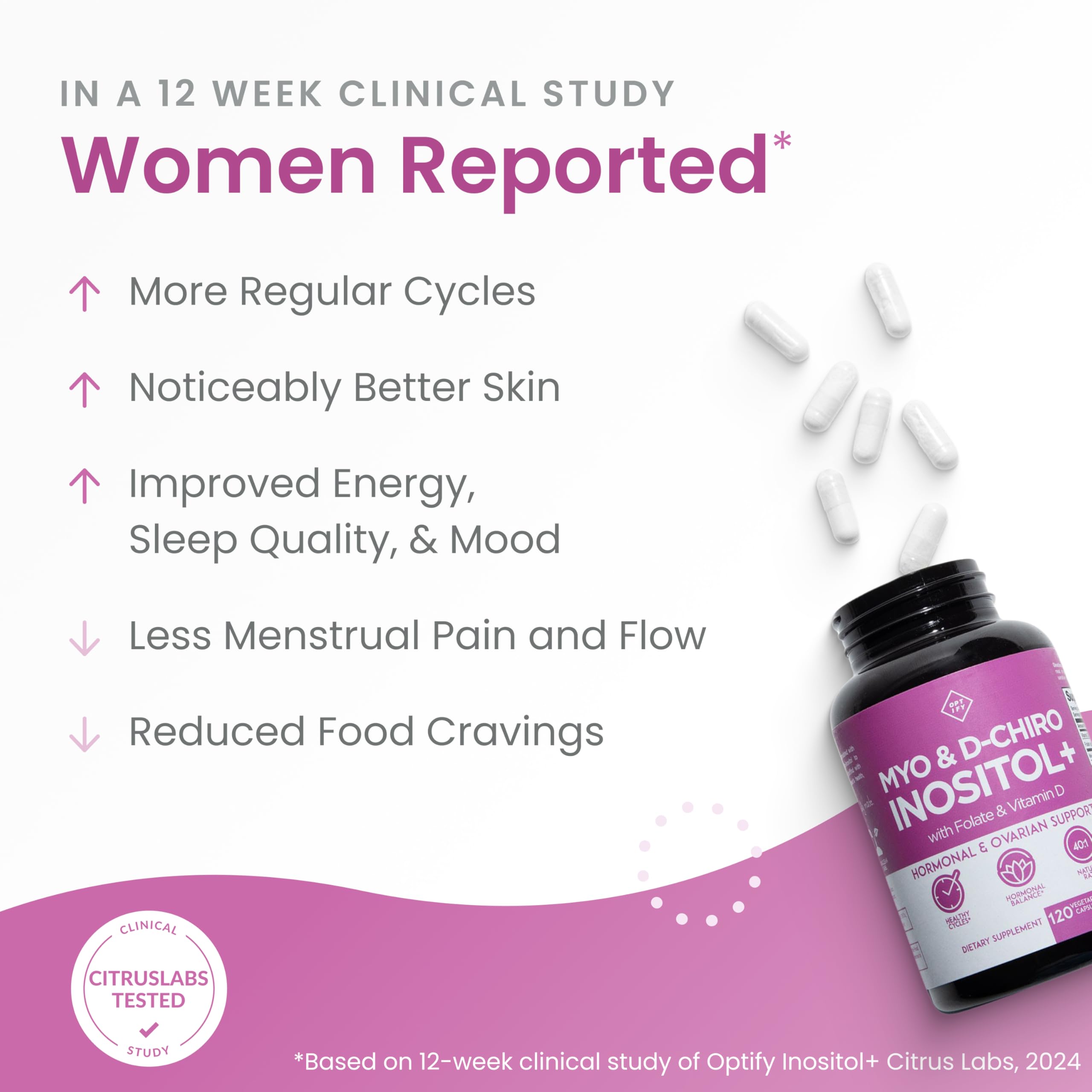 Optify Myo-Inositol & D-Chiro Inositol Supplement for Women – 40:1 Ratio Plus Folate and Vitamin D – Support Healthy Hormonal Balance, Regular Cycles, & Ovarian Health – 30-Day Supply Optify Au supplements