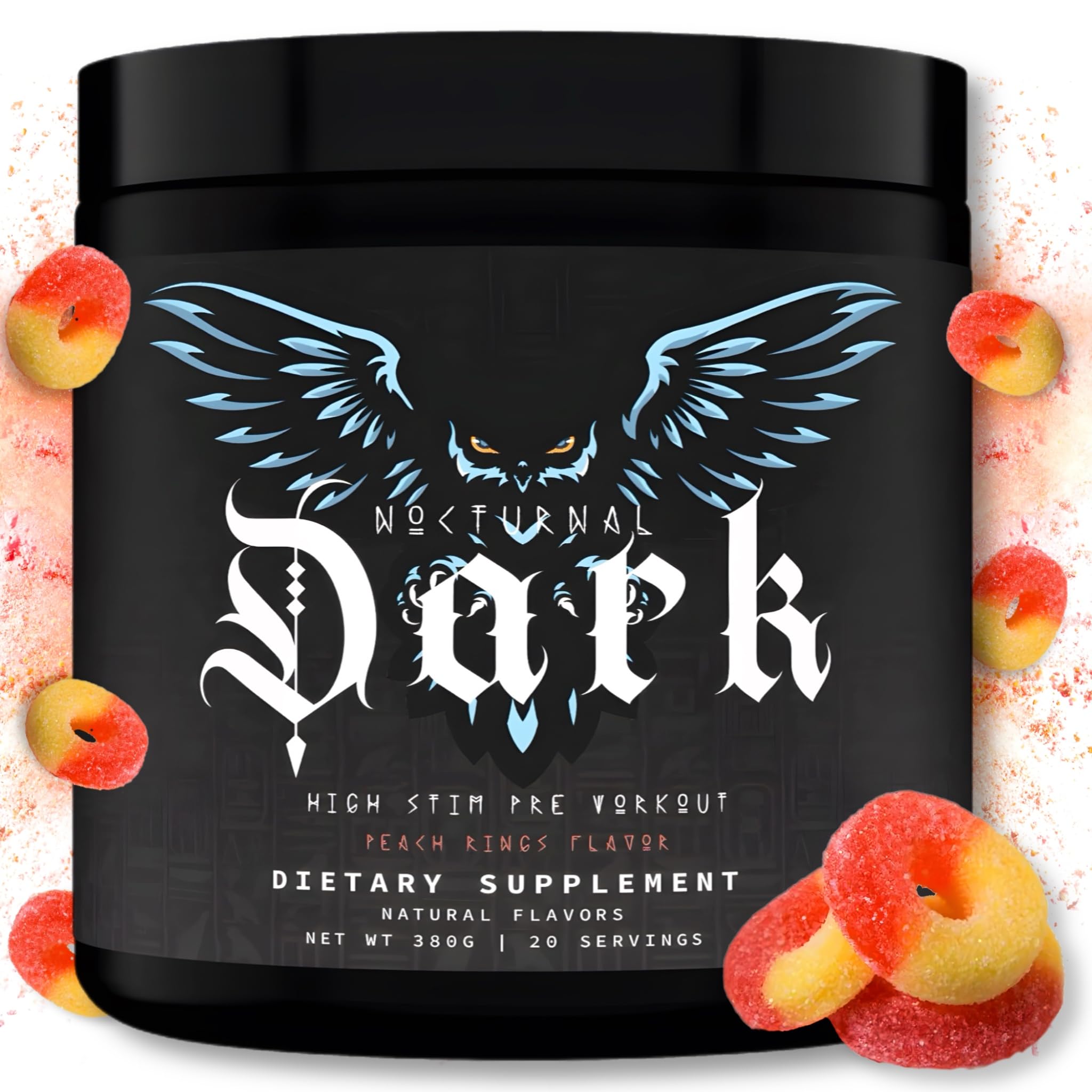 Nocturnal Labz Dark High Stim Pre Workout Powder | Potent Pre-workout Formula for Men Nocturnal Au supplements
