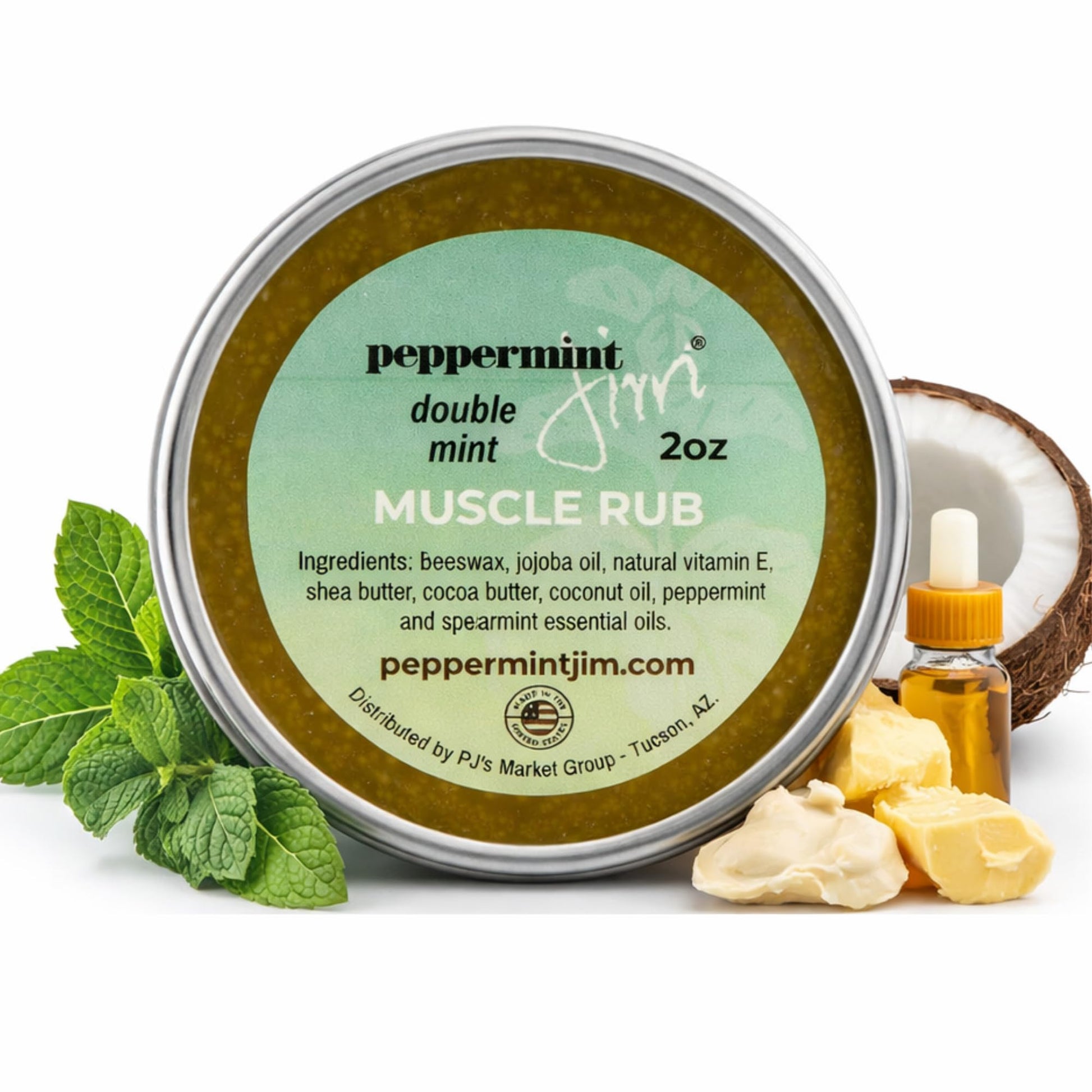Peppermint Jim Double Mint Muscle Rub Balm 2oz, Fast Absorbing Cooling Relief Cream with Peppermint & Spearmint Oils, Non Greasy Soothing Balm for Sore Muscles, Back, Neck & Joints - Plant Based Peppermint Jim Au supplements
