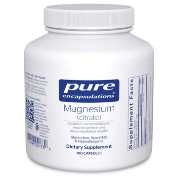 Pure Encapsulations Magnesium (Citrate) - Supplement for Sleep, Heart Health, Cognitive Health, Bone Health, Energy, Muscles, and Metabolism* - with Premium Magnesium - 180 Capsules Pure Encapsulations Au supplements