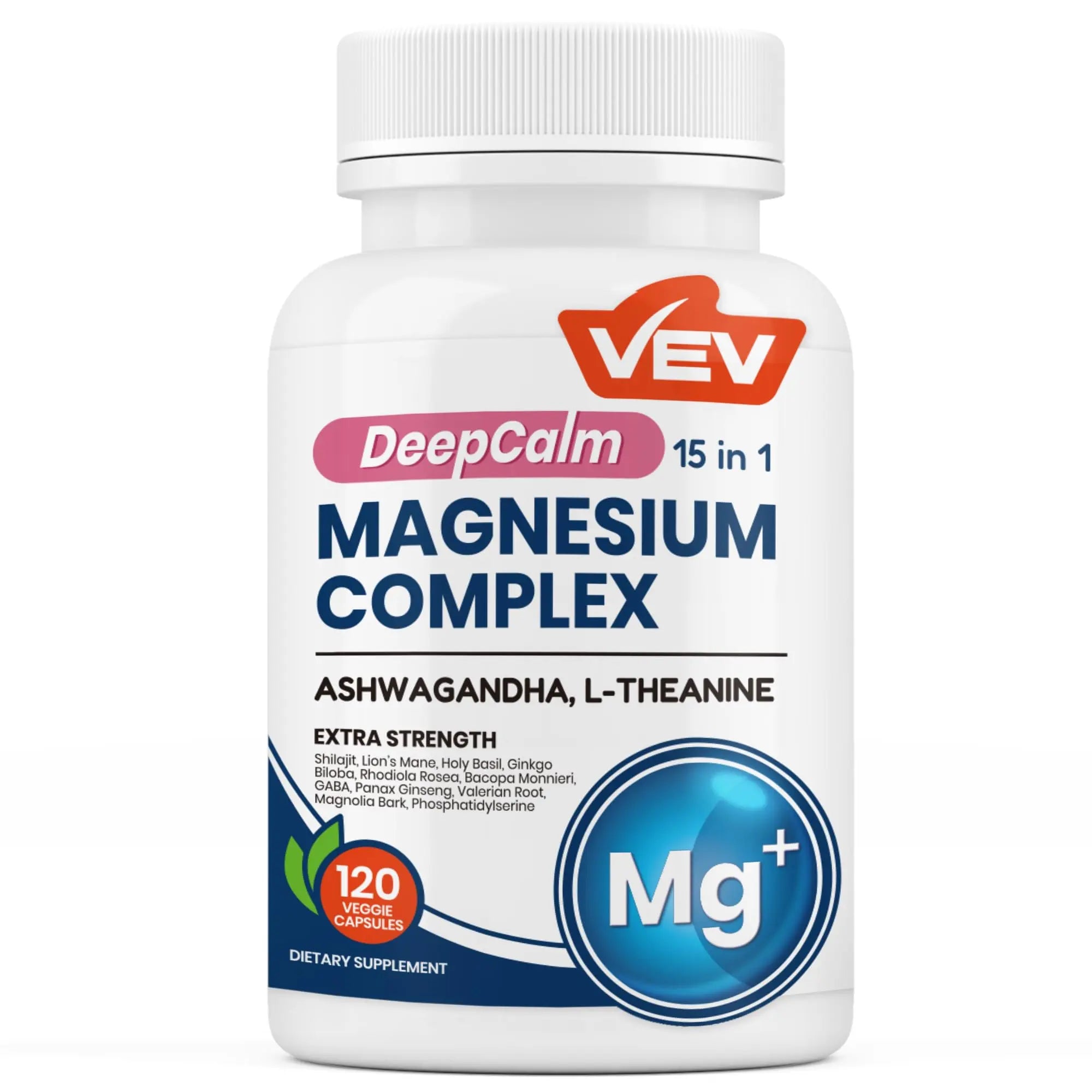VEV DeepCalm Magnesium Complex for Women – 15-in-1 Glycinate & Citrate Capsules with Ashwagandha & L-Theanine – 120 Vegan Capsules VEV Au supplements