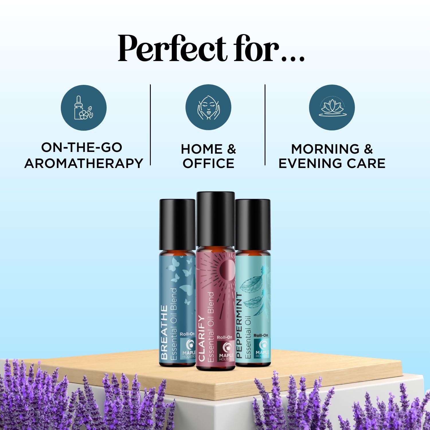Headache Roll on Essential Oils - Aromatherapy Essential Oils Sets Variety Pack with Peppermint Clarify Maple Holistics Au supplements