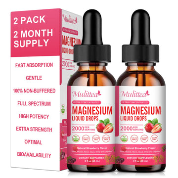 Magnesium Glycinate Liquid, High Potency Magnesium Glycinate, Citrate, Sugar Free Vegan Non-GMO Complex Supplement Promotes Nerv,Relaxation,Muscle,Sleep Support* Mulittea Au supplements