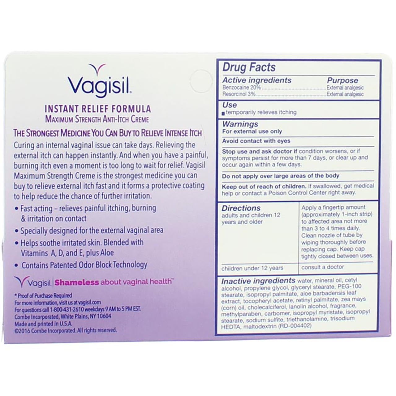 Vagisil Maximum Strength Anti-Itch Creme 1 oz (Pack of 9) Vagisil Au supplements