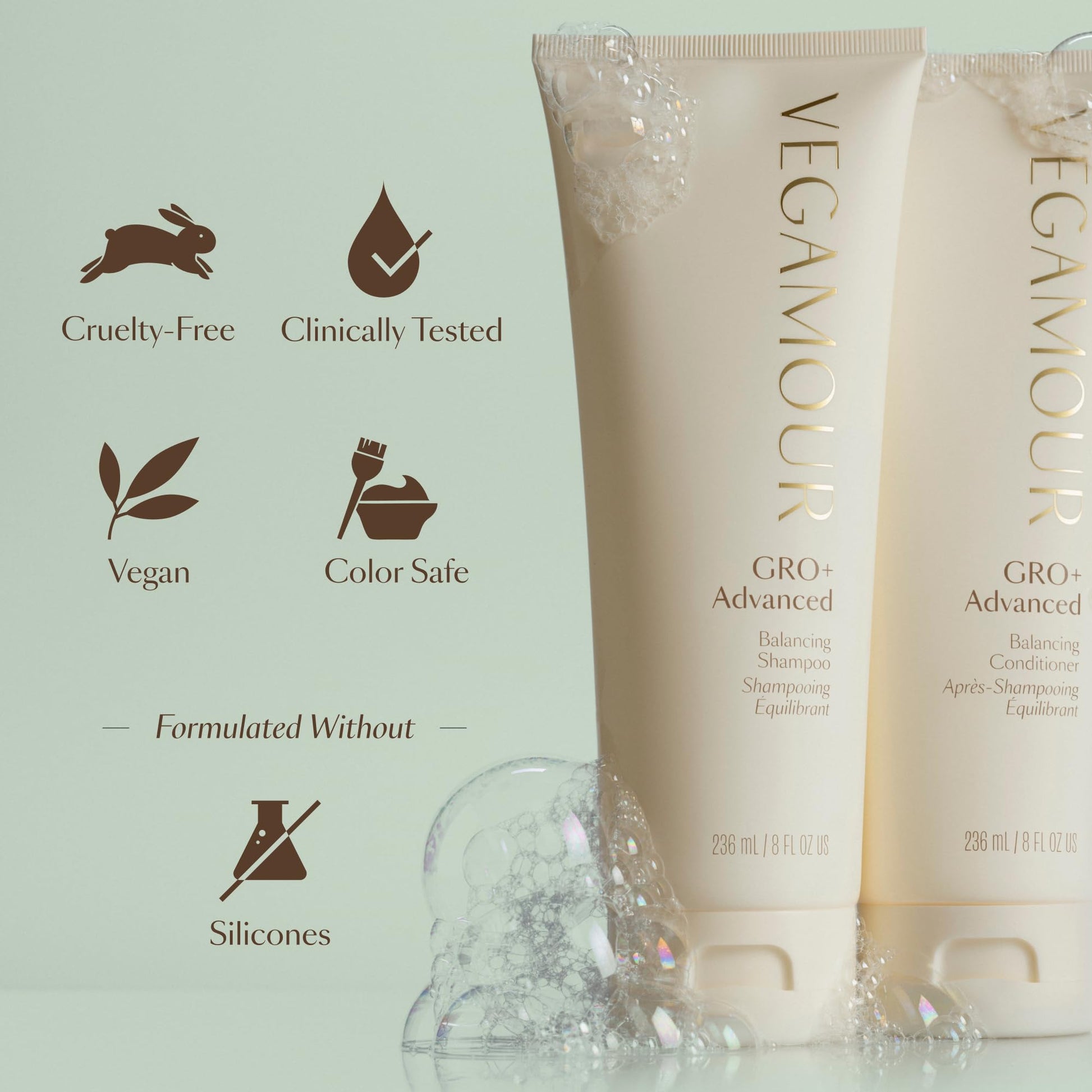 VEGAMOUR GRO+ Advanced Balancing Shampoo and Conditioner Kit | Removes Buildup, Hydrates the Scalp and Softens Strands | For Severe Signs of Thinning | Color Safe, Vegan, Cruelty-Free (8 Fl Oz each) VEGAMOUR Au supplements
