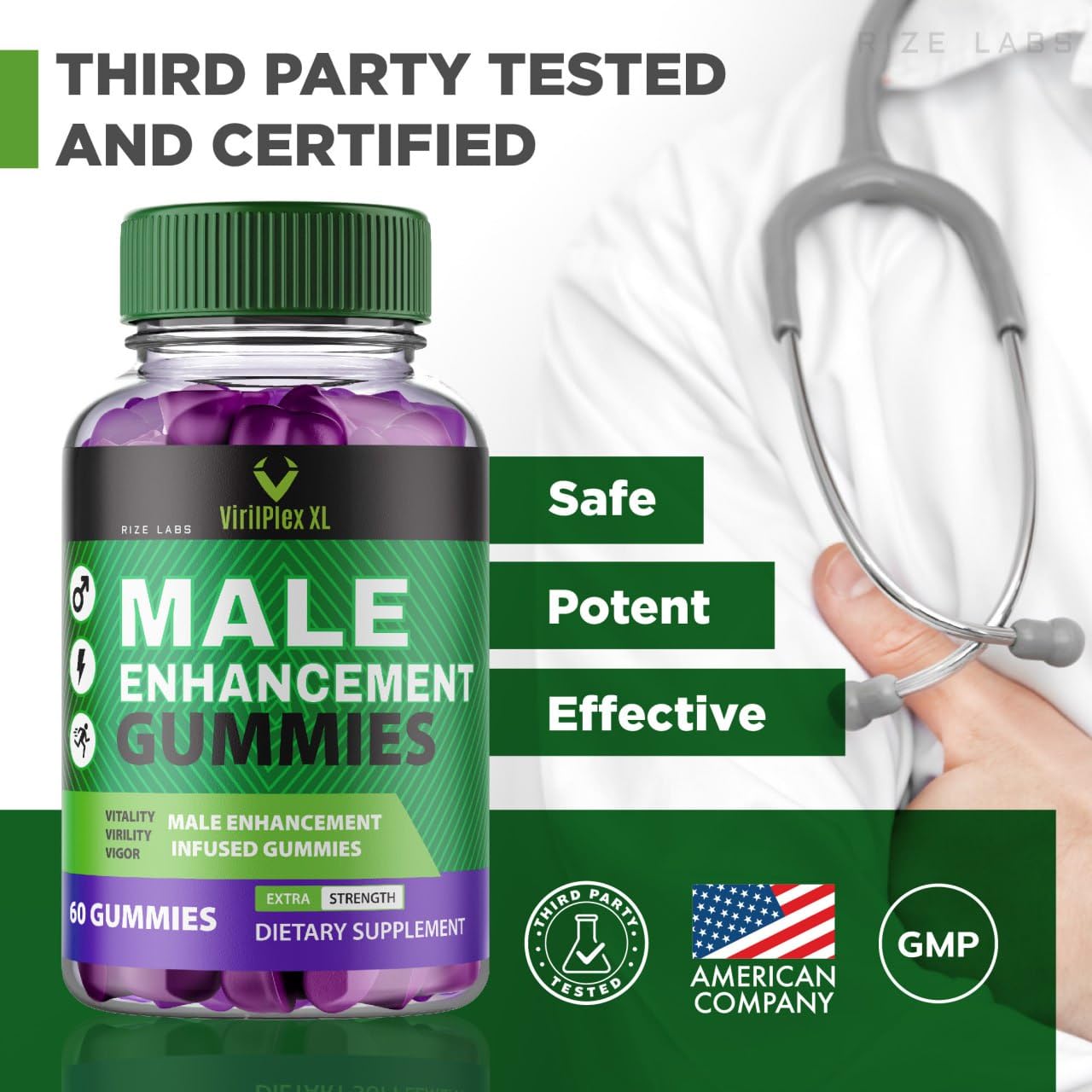 rize labs VirilPlex XL Male Performance Gummies, Premium Formula for Health and Well-Being for Men, Gummys to Deliver Maximum Performance Benefits - Pack of 3(180 Gummies) rize labs Au supplements