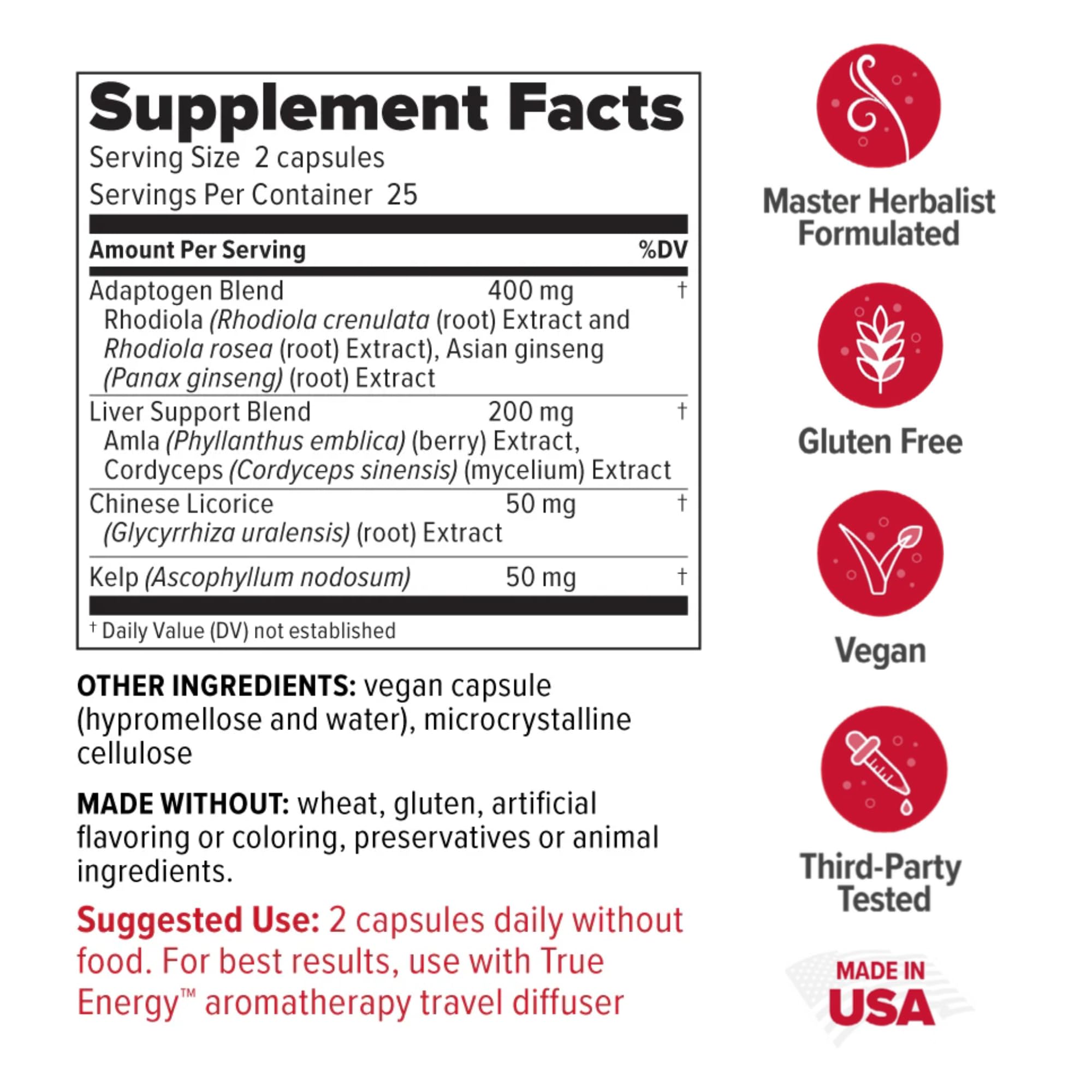 Redd Remedies, True Energy, Supports Energy Production and Stamina, 50 Vegan Capsules Redd Remedies Au supplements