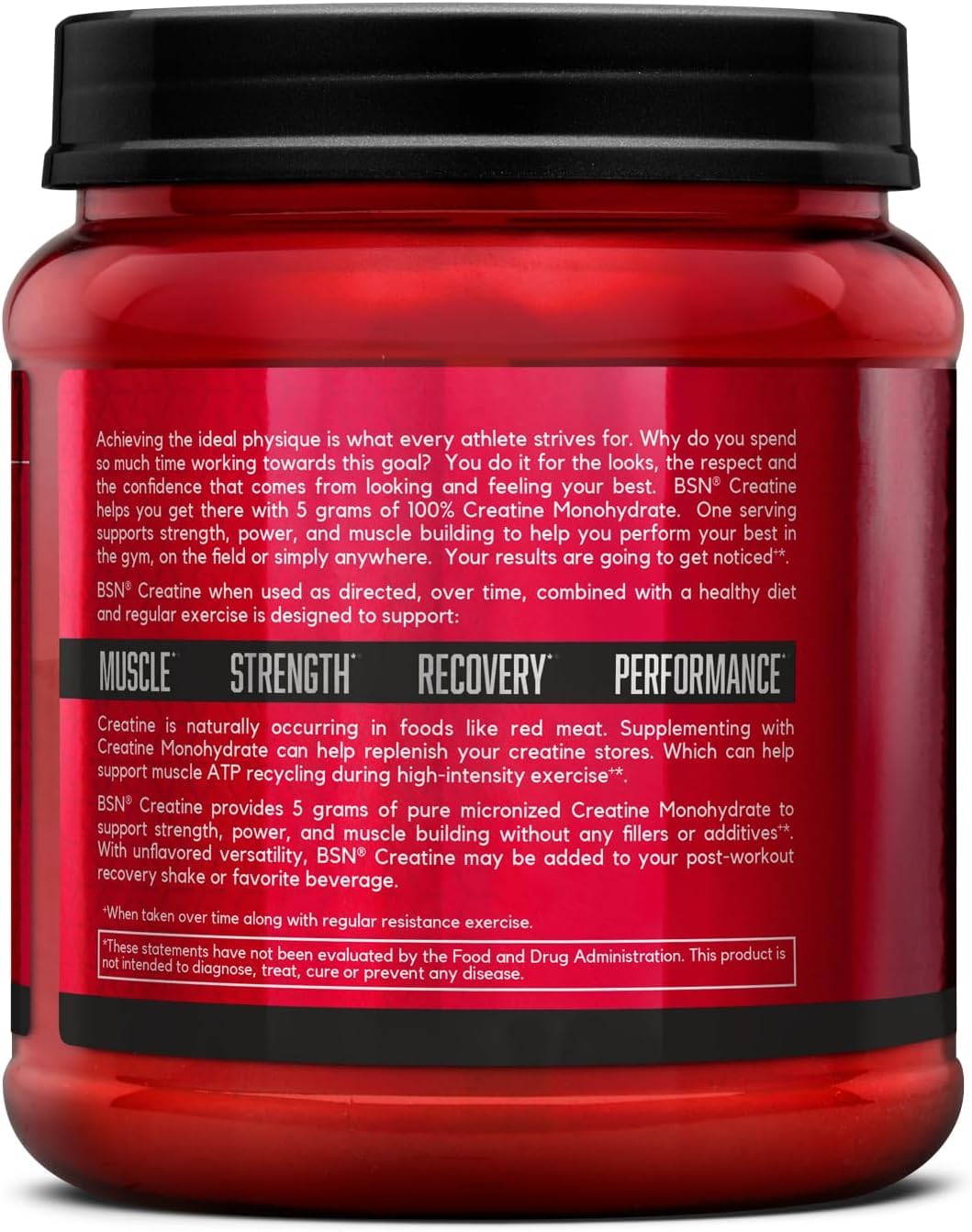 BSN Micronized Creatine Monohydrate Powder, Unflavored Creatine Powder, Micronized, Supports Muscle Building, Supports Muscle Strength, Gym Supplement, 5g per Serving, 5000mg per Servings, 60 Servings BSN Au supplements