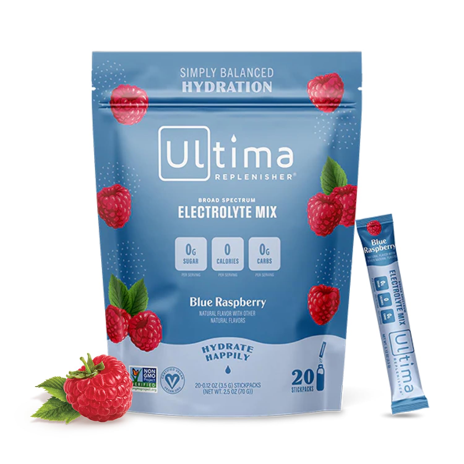Ultima Replenisher Daily Electrolyte Drink Mix – Blue Raspberry, 20 Stickpacks – Hydration Ultima Replenisher Au supplements