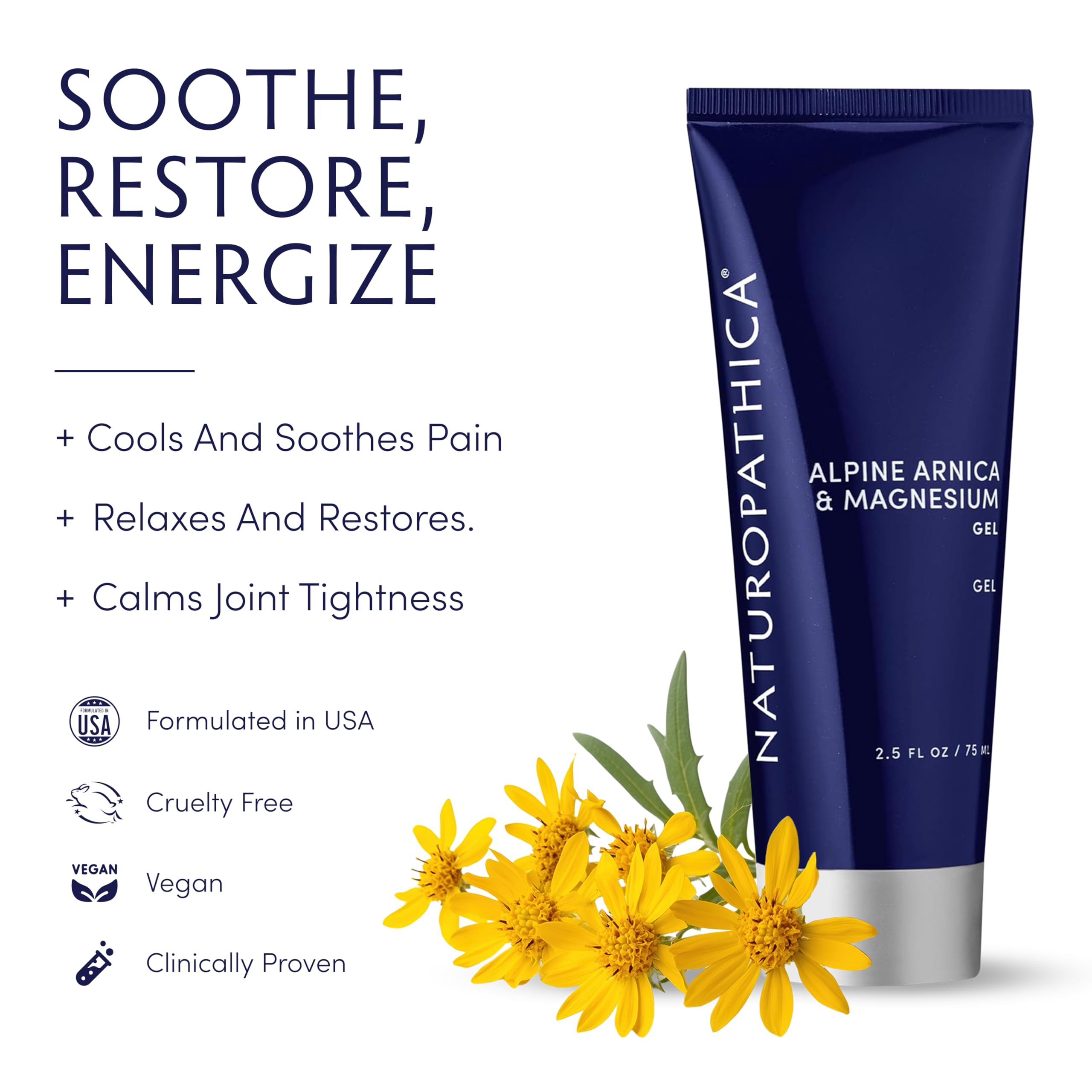 Naturopathica Alpine Arnica & Magnesium Gel, Cooling Massage Gel with Menthol for Muscle Discomfort and Relaxation, 2.5 fl oz Naturopathica Au supplements