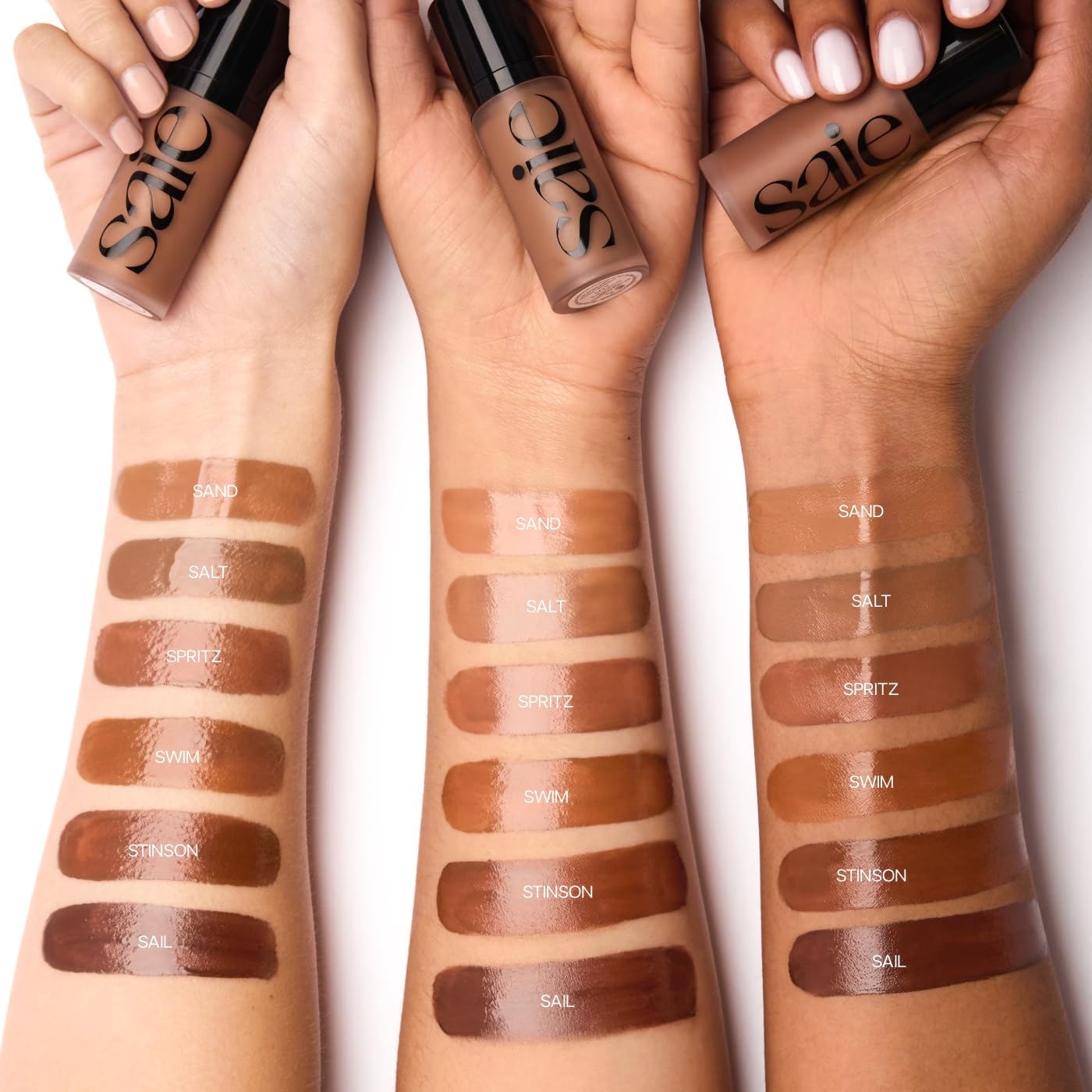 Saie Radiant Glow Duo - Dew Bronze Soft-Focus Liquid Bronzer in Sail (0.4 oz) & Mini Glowy Super Gel Lightweight Illuminator in Sunglow (0.5 oz), Hydrating Makeup Essentials for a Sun-Kissed Glow Saie Au supplements