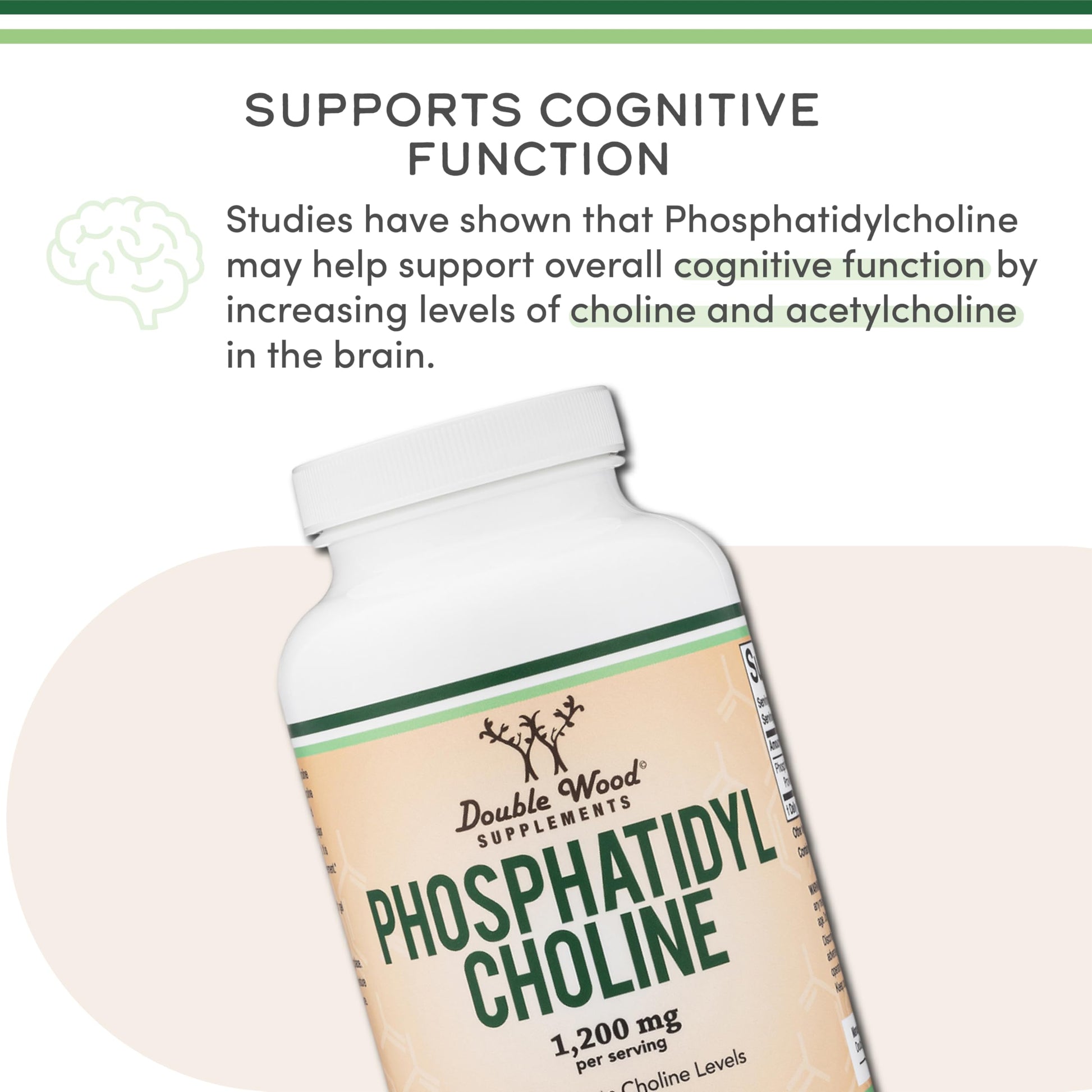 Phosphatidylcholine 1,200mg – 210 Softgels – Enhanced Version of Sunflower and Soy Lecithin (Choline Supplements) - Non-GMO and Gluten Free to Support Brain Health by Double Wood Double Wood Supplements Au supplements