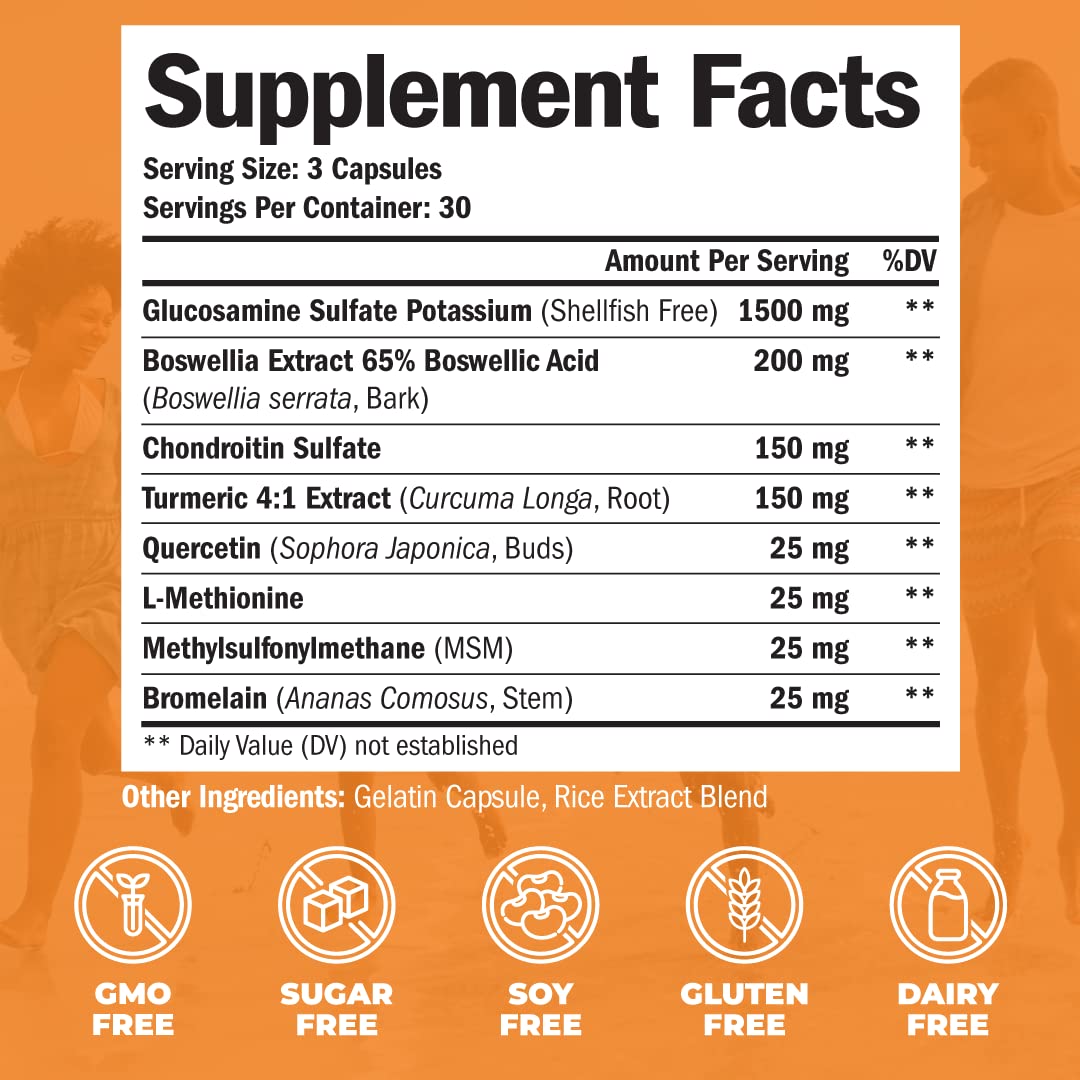 Glucosamine Chondroitin MSM Turmeric Boswellia - Joint Support Supplement. Antioxidant Vimerson Health Au supplements