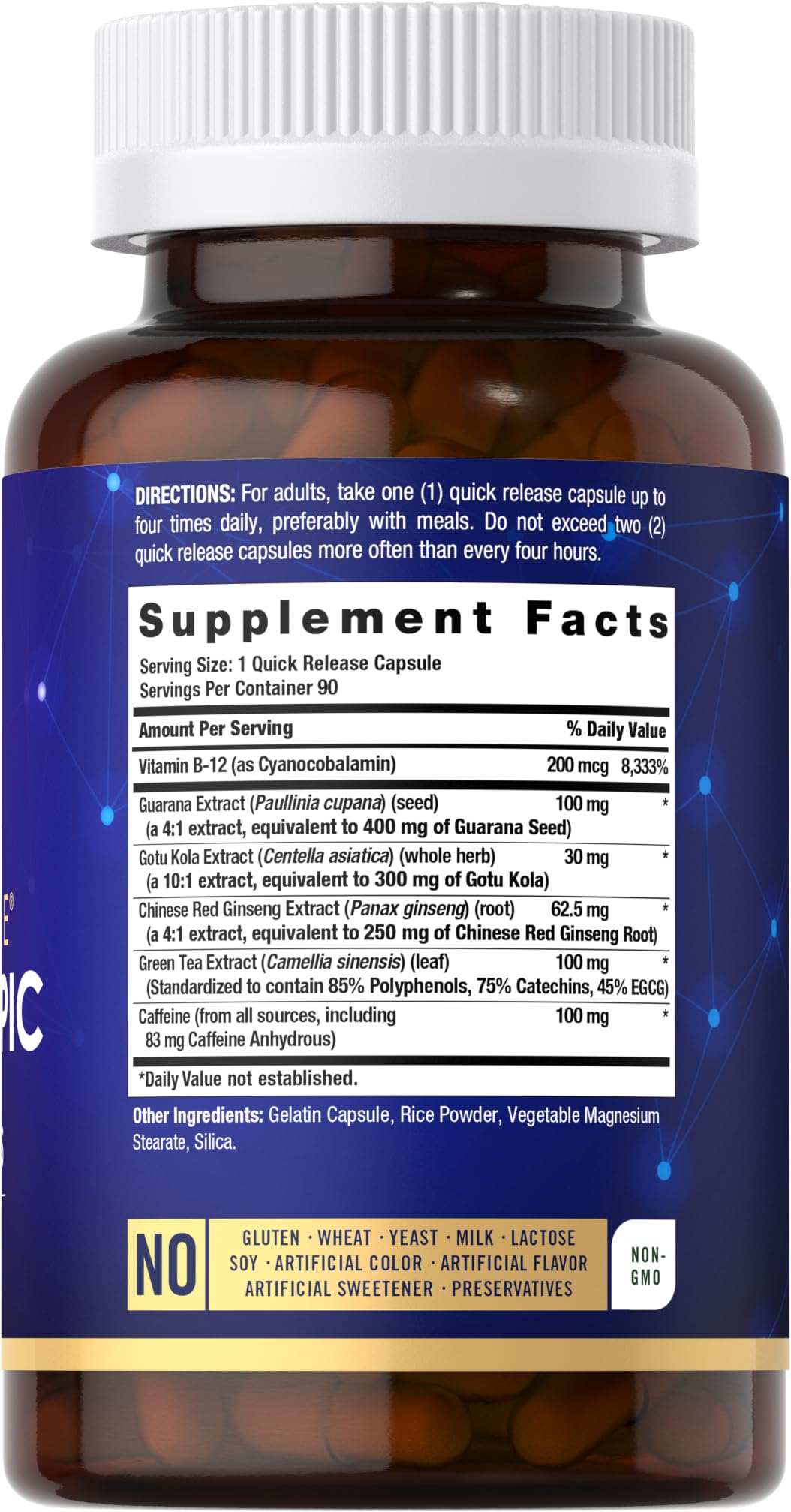 Carlyle Brain Nootropic Supplement | 90 Capsules | with Caffeine, B12, and Guarana Extract | Non-GMO & Gluten Free Carlyle Au supplements