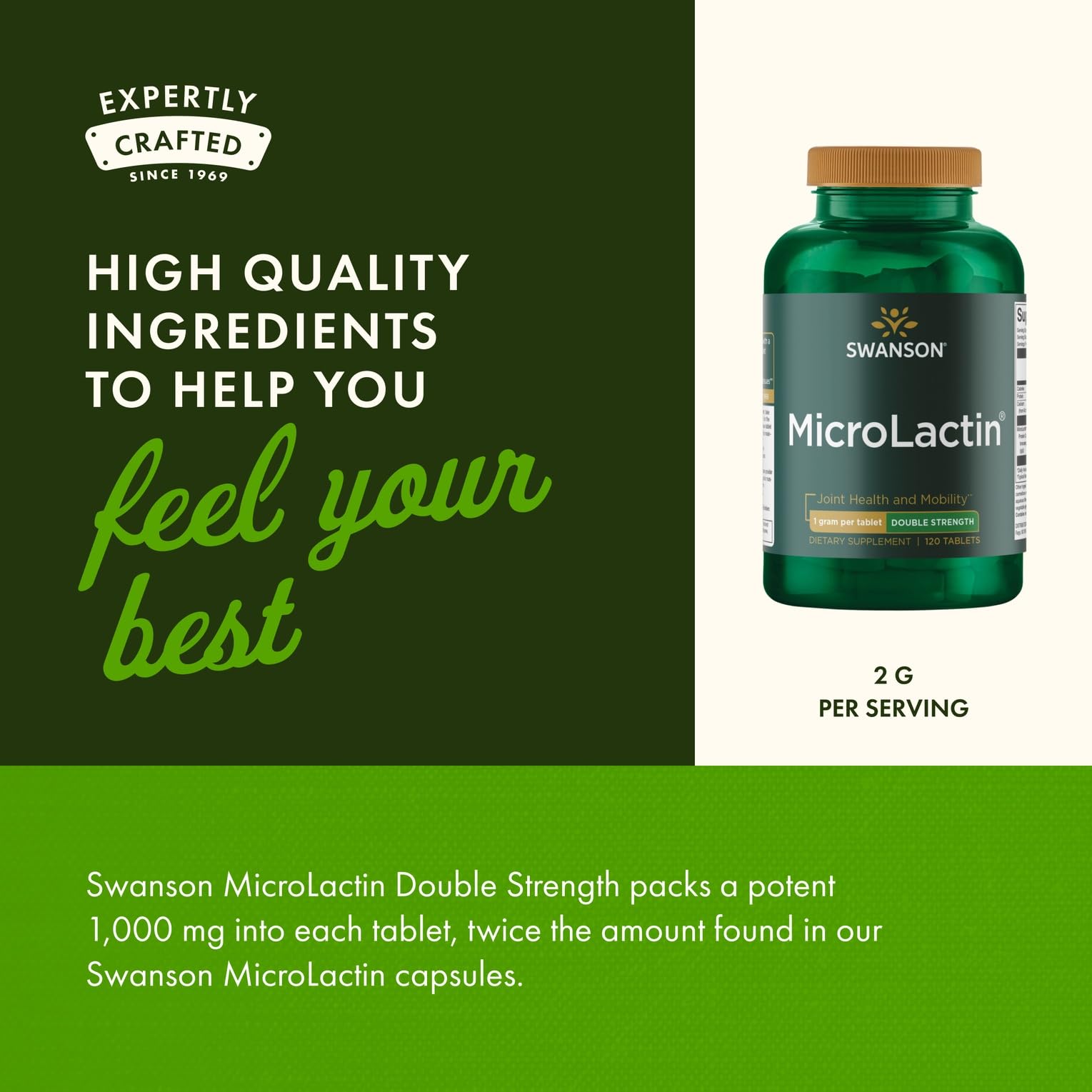 Swanson Microlactin Double Strength 1000 Milligrams 120 Tabs (3 Pack) Swanson Au supplements
