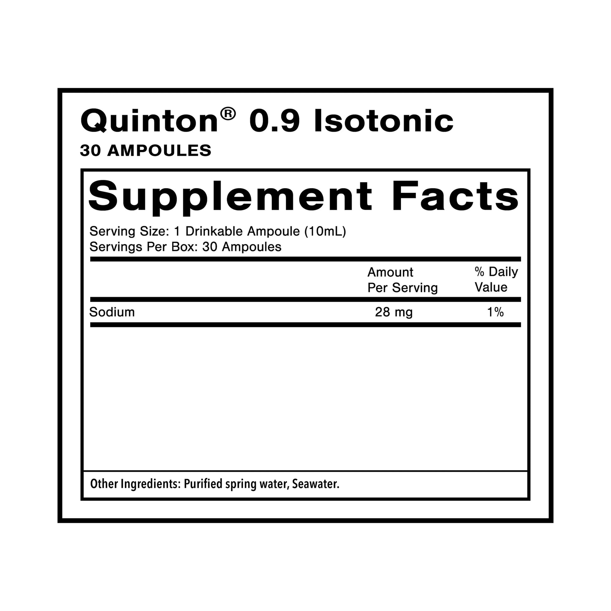 Quicksilver Scientific Original Quinton Isotonic Solution with Sea Water Minerals + Alpine Spring Water - Liquid Hydration, Electrolyte + Multi Minerals Supplement (30 Single Serving Vials) Quicksilver Scientific Au supplements