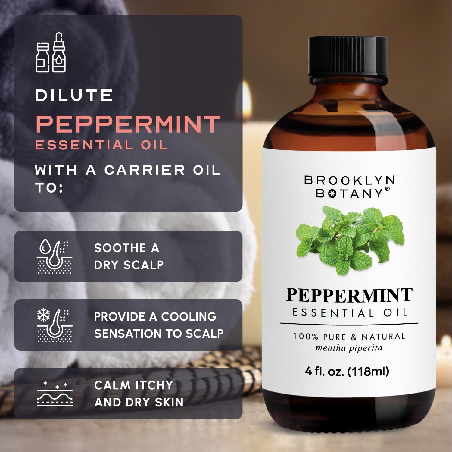 Brooklyn Botany Peppermint Essential Oil - Huge 4 Fl Oz - 100% Pure and Natural - Premium Grade Brooklyn Botany Au supplements