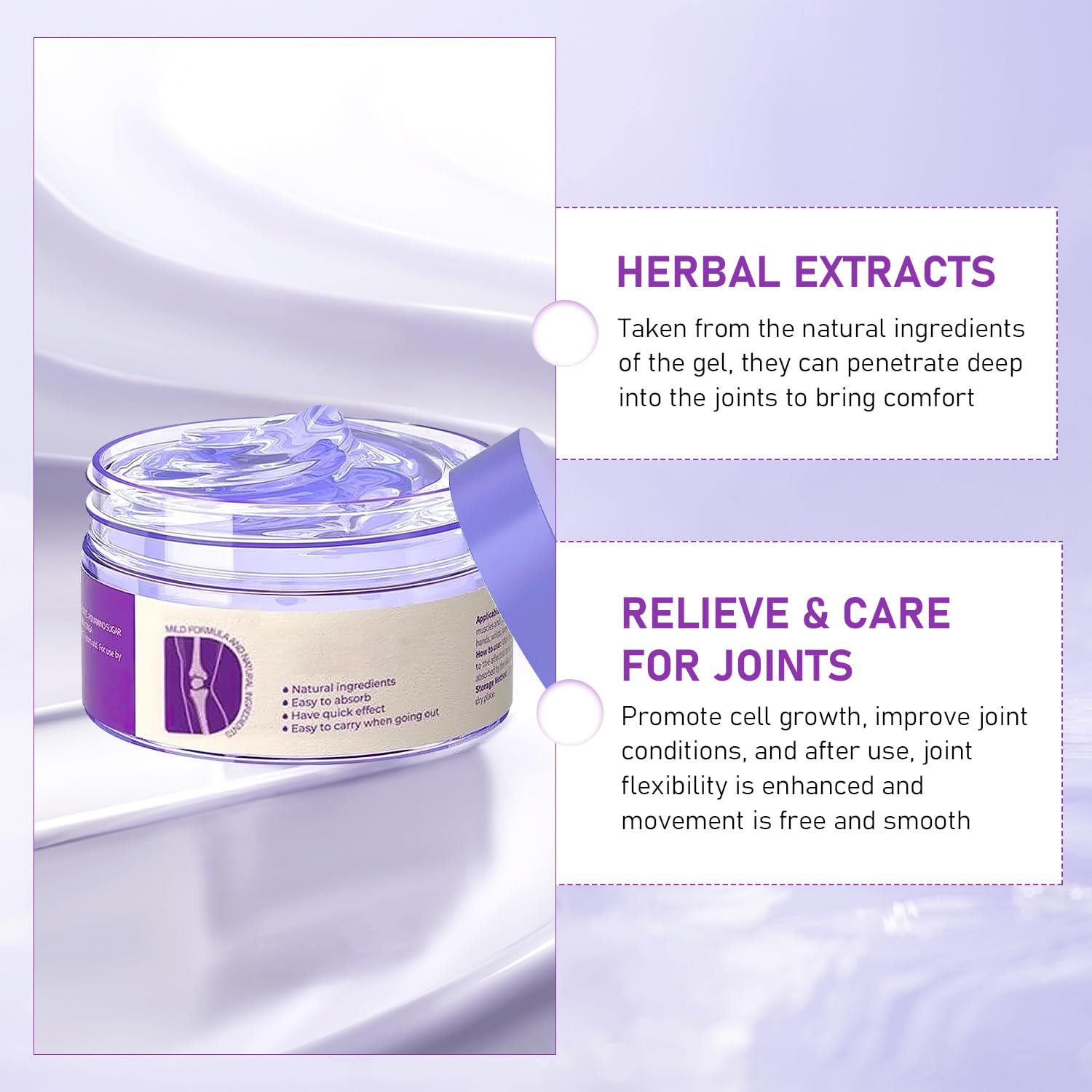 Soothing Relief Massage Gel, Joint Gel Purple Gel Cooling Activities Throughout The Body, Soothing Knees, Lumbar, Neck, Back, Shoulders, Hands, and Feet iaredon Au supplements