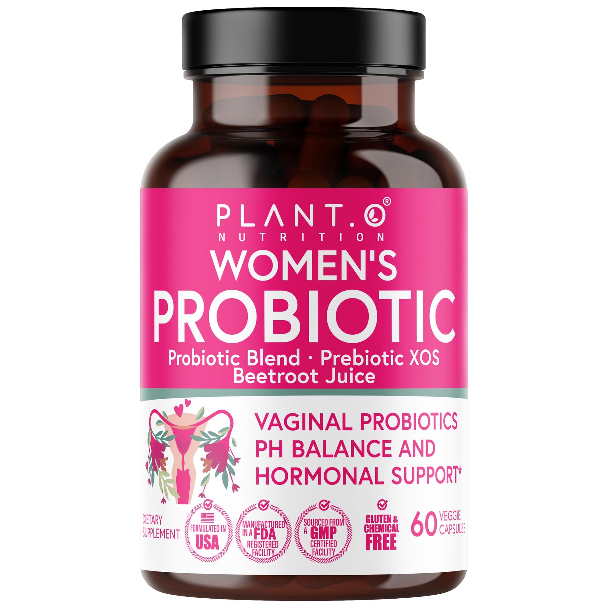 PLANT.O NUTRITION Vaginal Probiotics for Women with 4 Lactobacillus Strains Probiotic & Prebiotic Blend PLANT.O NUTRITION Au supplements