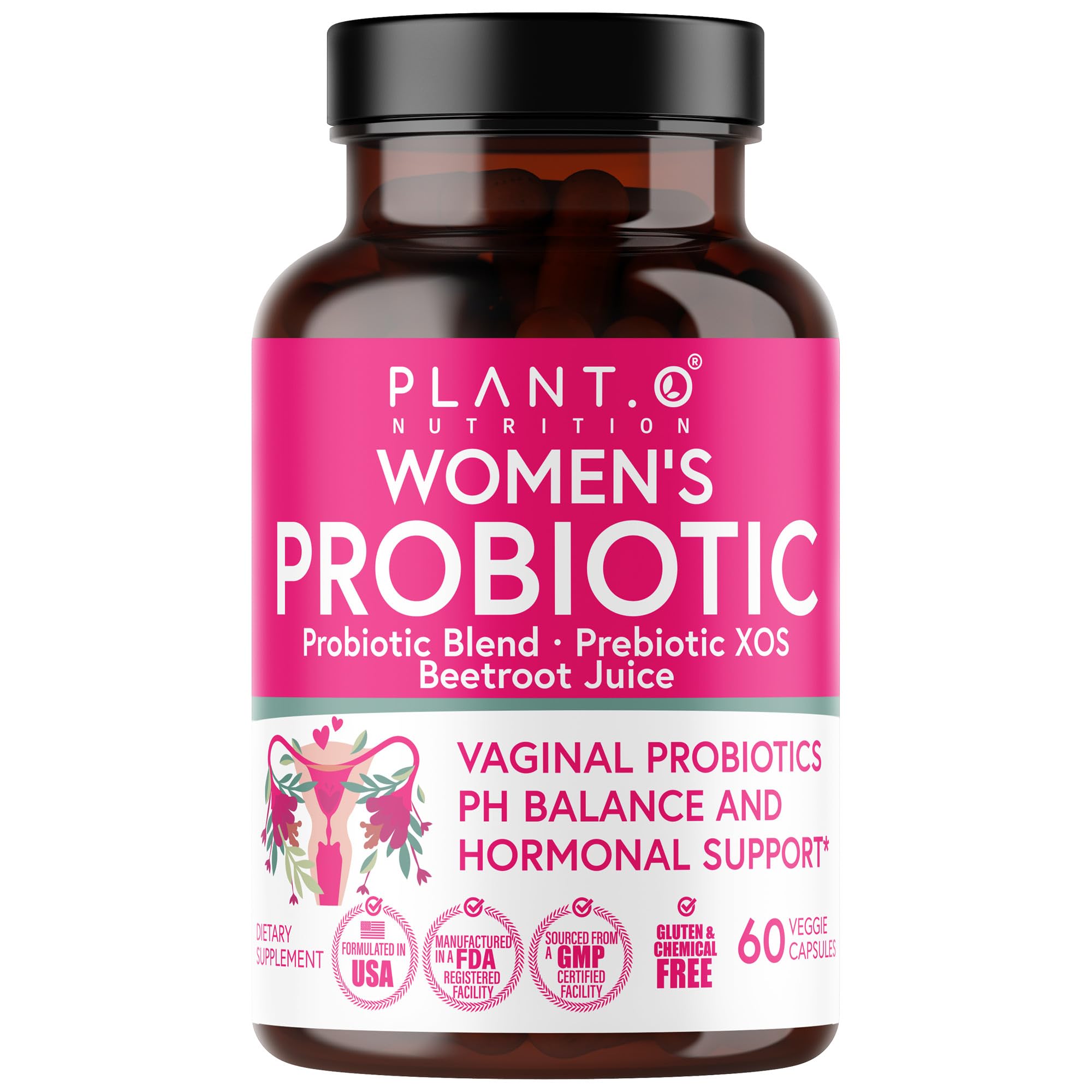 PLANT.O NUTRITION Vaginal Probiotics for Women with 4 Lactobacillus Strains Probiotic & Prebiotic Blend PLANT.O NUTRITION Au supplements