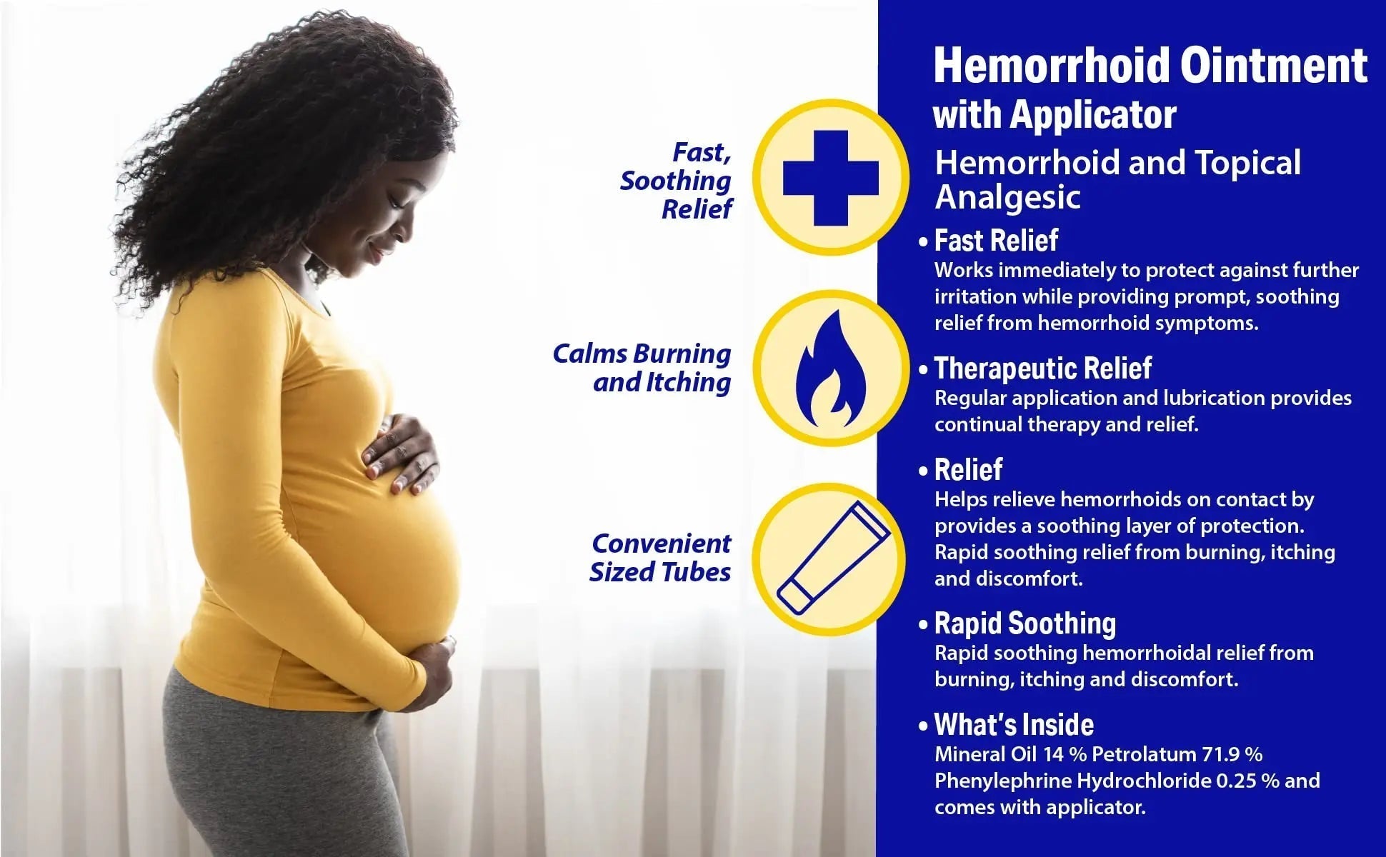 Hemorrhoidal Pain Relief Ointment 2 oz (56g) Per Tube Hemorrhoid Treatment for Fast Acting Itch, Swelling, and Maximum Strength Pain Relief (3 Pack) Hemorrhoidal Ointment Au supplements