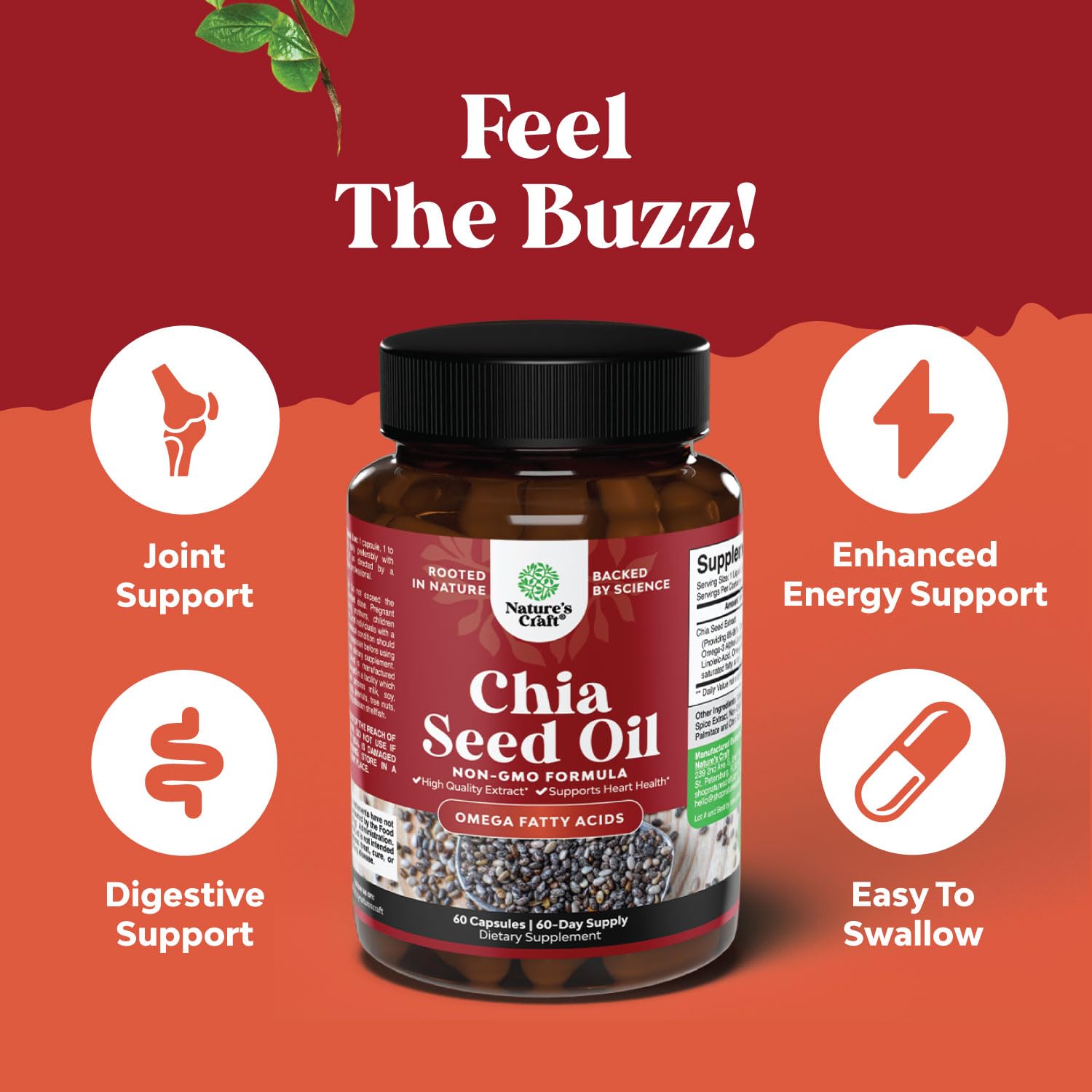 Chia Seed Oil Supplement for Weight Loss and Energy Natural Superfood Protein Metabolis Natures Craft Au supplements