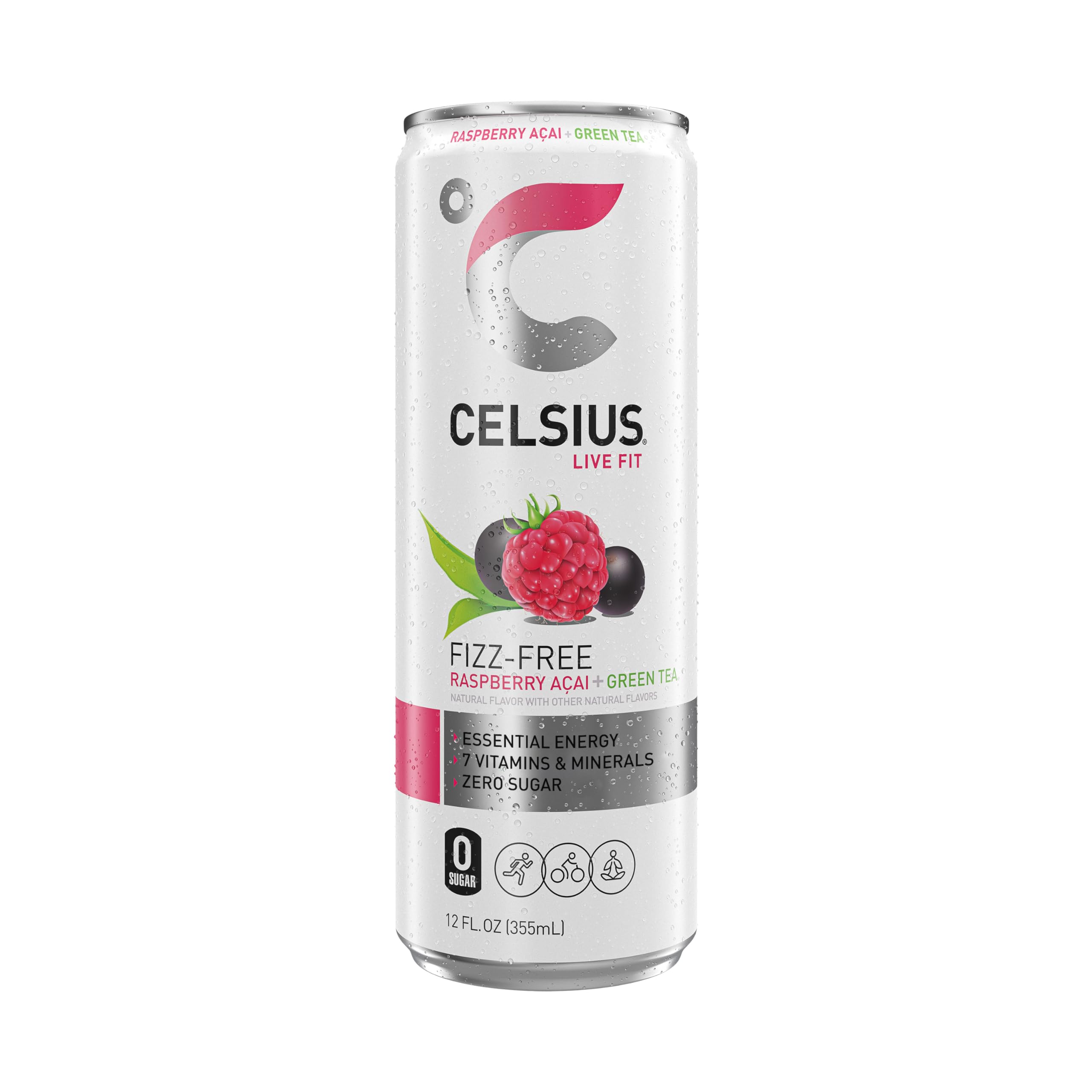 CELSIUS Raspberry Acai Green Tea, Functional Essential Energy Drink 12 Fl Oz (Pack of 12) Packaging may vary CELSIUS Au supplements