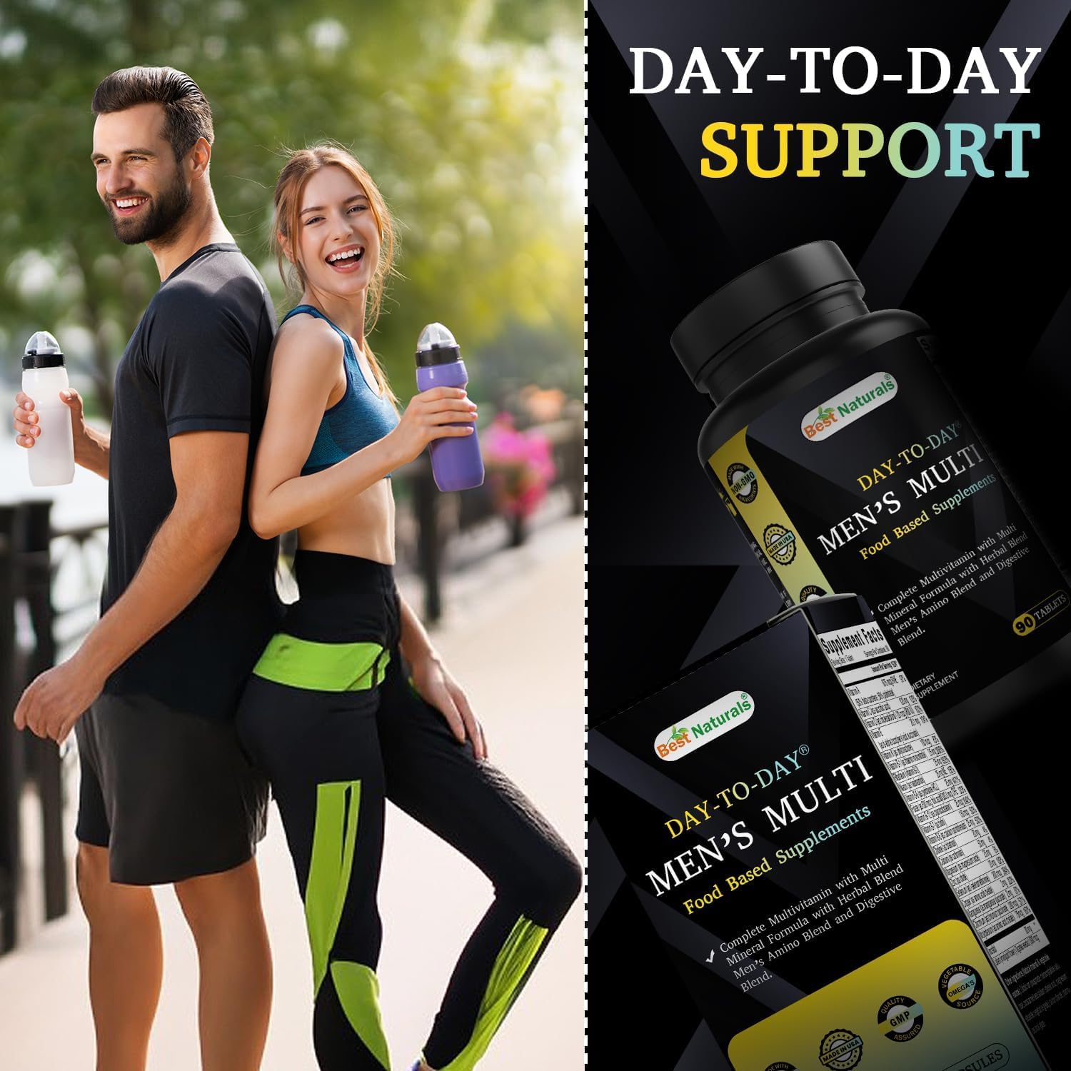 Best Naturals Day-to-Day Men's Multivitamin Food Based Supplement with Vitamin A, L-Arginine, L-Glutamine, L-Lysine- 90 Tablets Best Naturals Au supplements