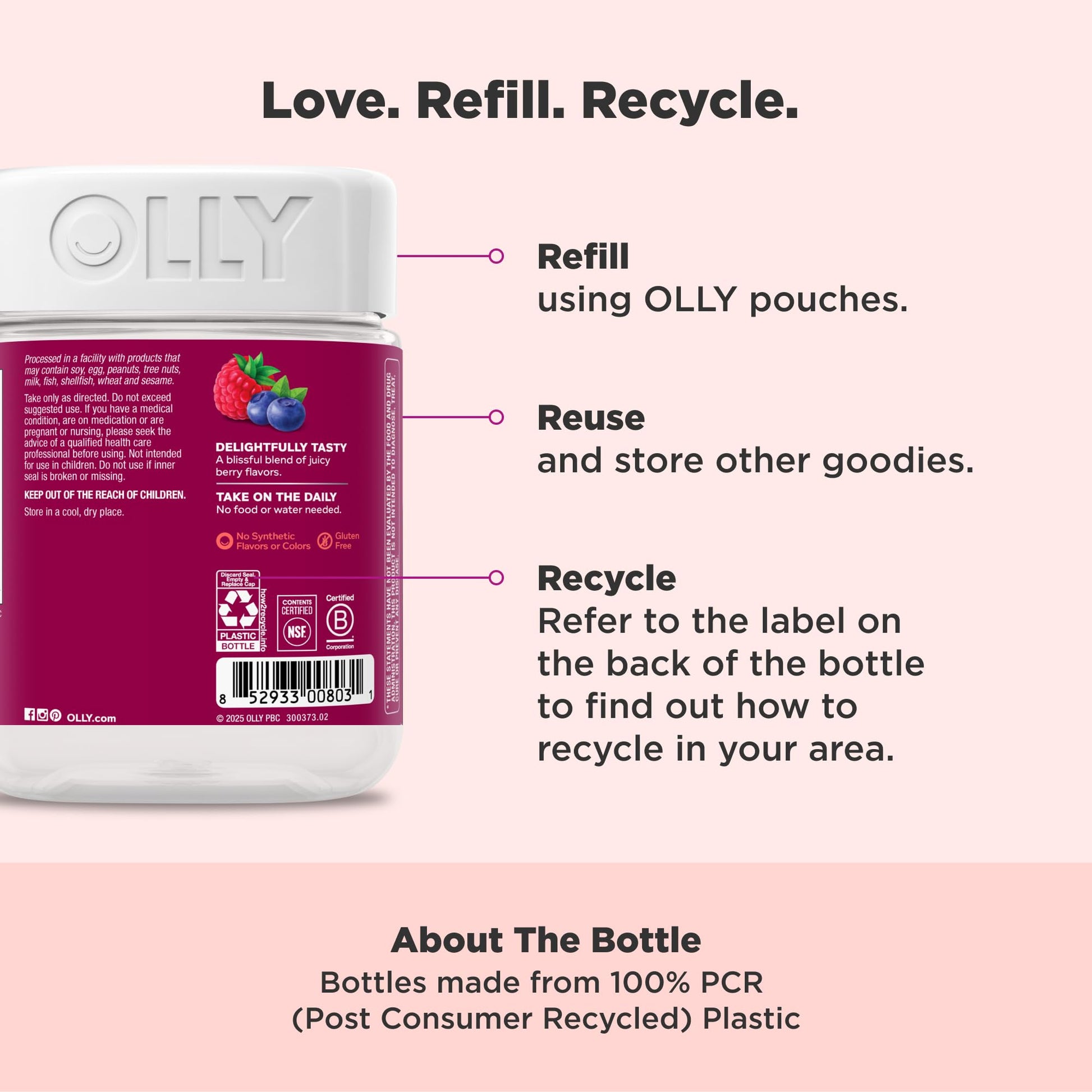 OLLY Women's Daily Multivitamin Gummy, Vitamins A, D, C, E, Biotin, Folic Acid, Adult Chewable Vitamin, Berry Flavor OLLY Au supplements