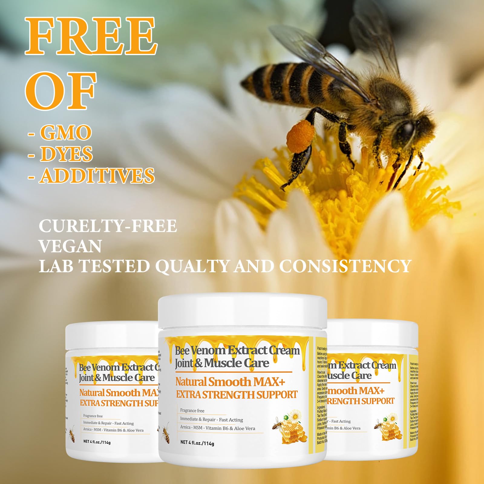 HIKCOSLLY New Zealand Bee Venom Cream, High Strength Recovery Muscle Joint Cream, Natural Organic, Soothe Back, Neck, Hands, Feet, Shoulder, Leg, Knee, Ankle Pain HIKCOSLLY Au supplements