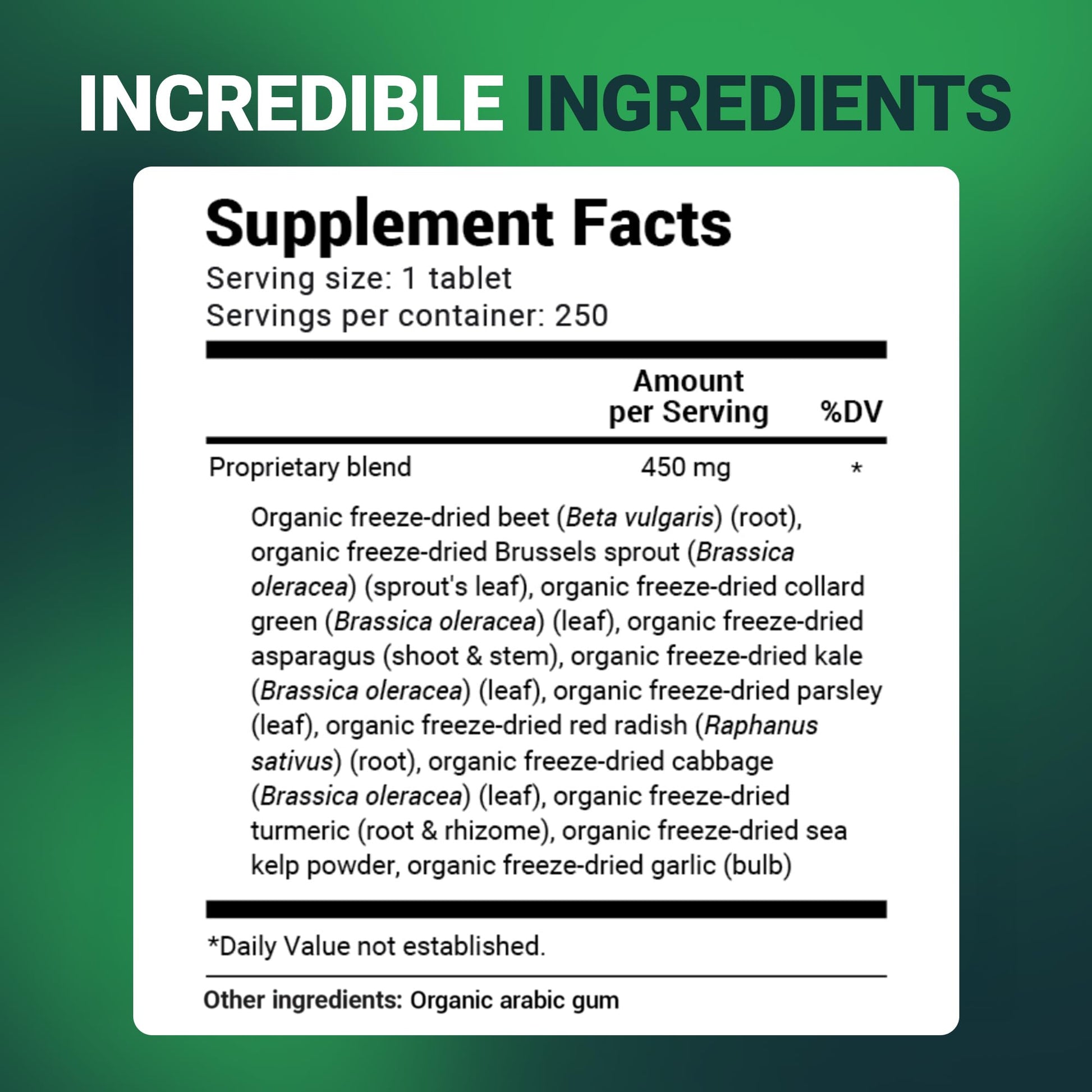 Dr. Berg's Greens Superfood Cruciferous Vegetable Tablets - Vegetable Supplements for Adults w/ 11 Phytonutrient Super Greens Tablets - Energy, Immune System & Liver Veggie Tablets - 250 Tablets Dr. Berg Nutritionals Au supplements