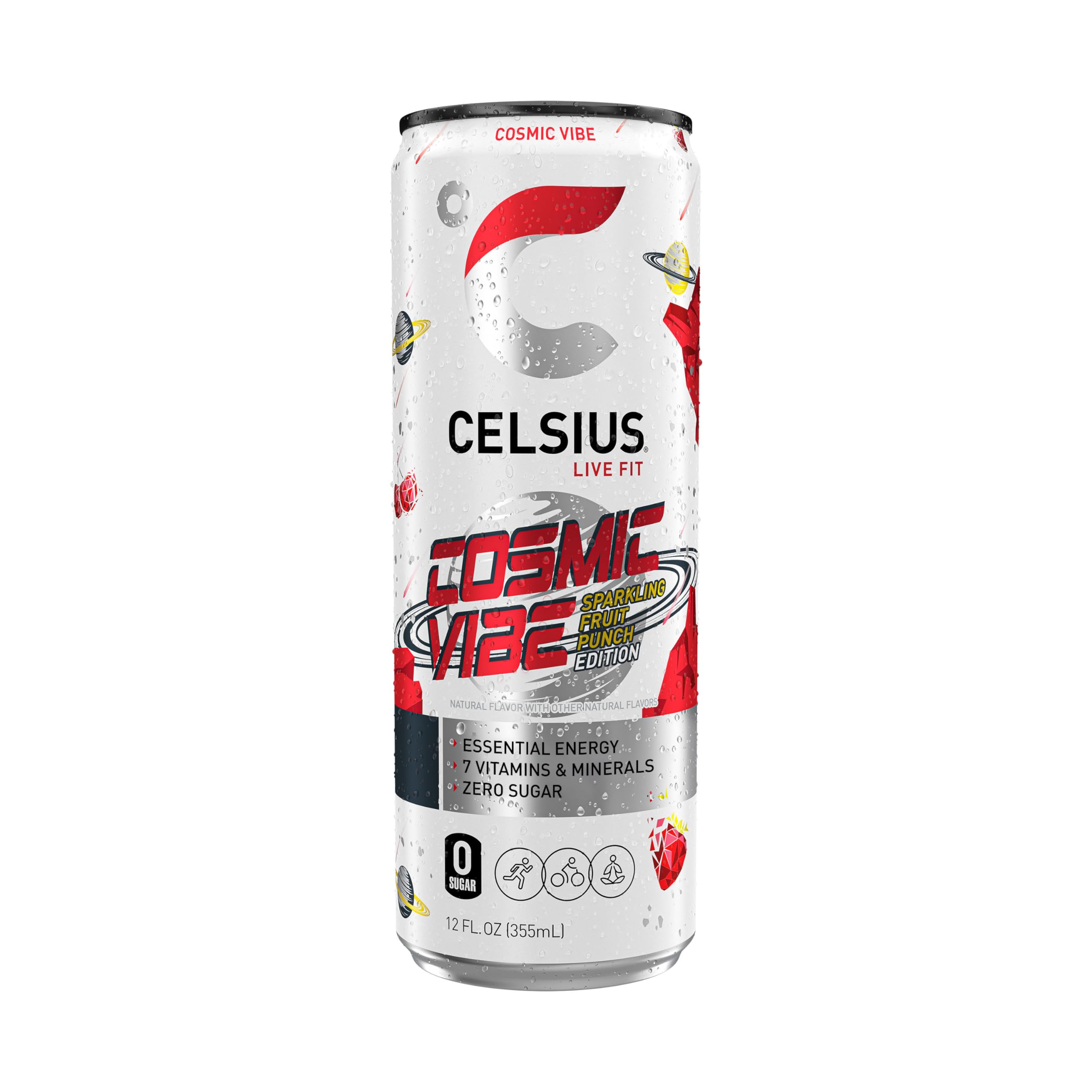 CELSIUS Sparkling Cosmic Vibe, Functional Essential Energy Drink 12 Fl Oz (Pack of 12) CELSIUS Au supplements