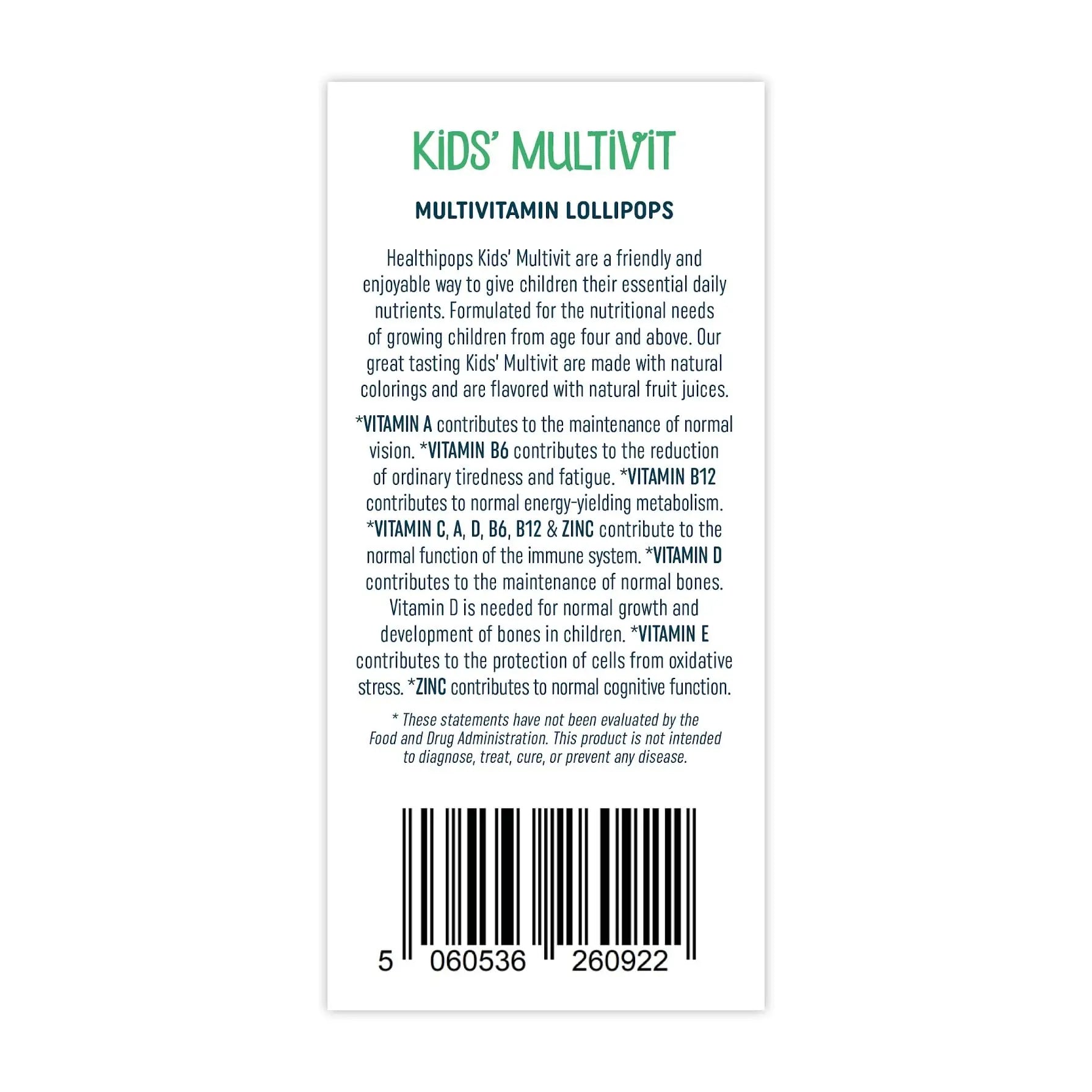 Healthipops Kids Multivitamin Lollipops (6-Pack) Healthipops Vitamin & Mineral Lollipops Au supplements