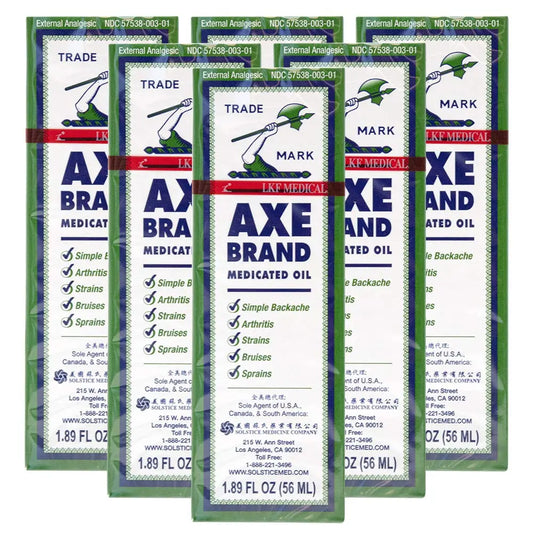 Axe Brand Medicated Oil (Muscle, Joint, and Backache Pain Relief) (1.89 fl oz) (6 Bottles) (Solstice) AXEAU supplements