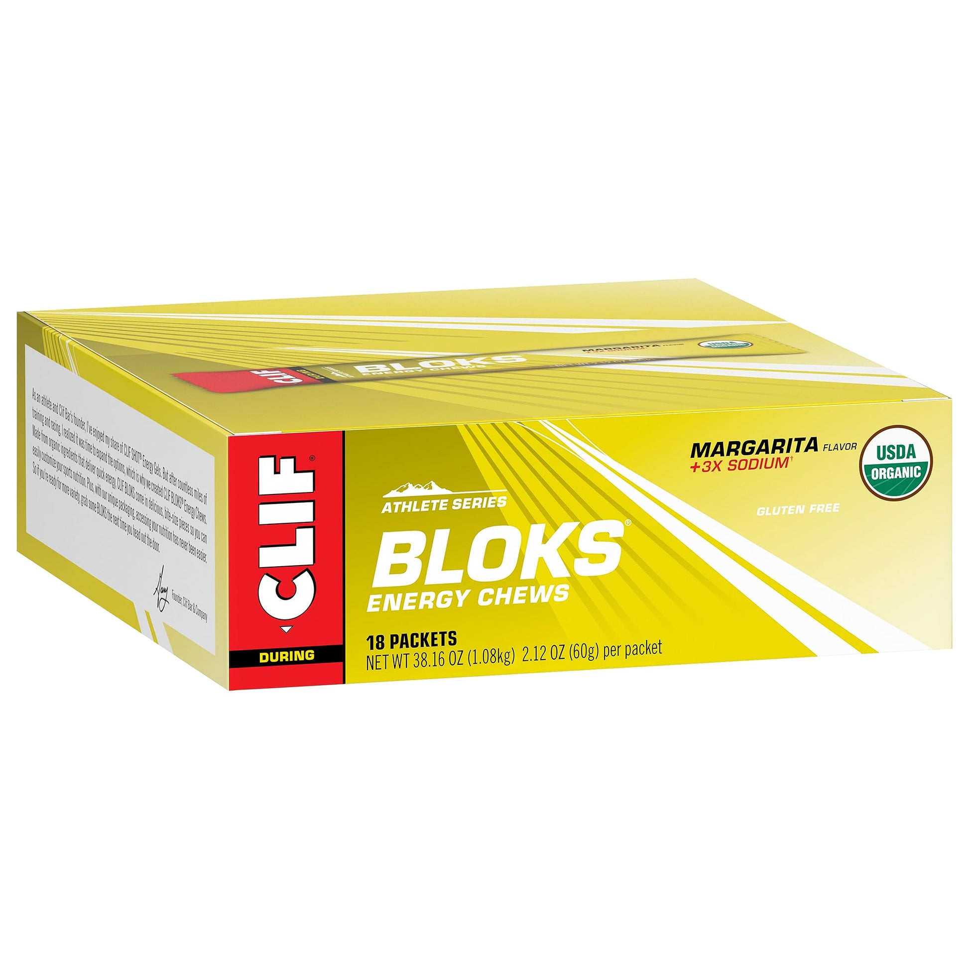 CLIF BLOKS - Margarita Flavor with 3X Sodium - Energy Chews - Non-GMO Clif Bar Au supplements